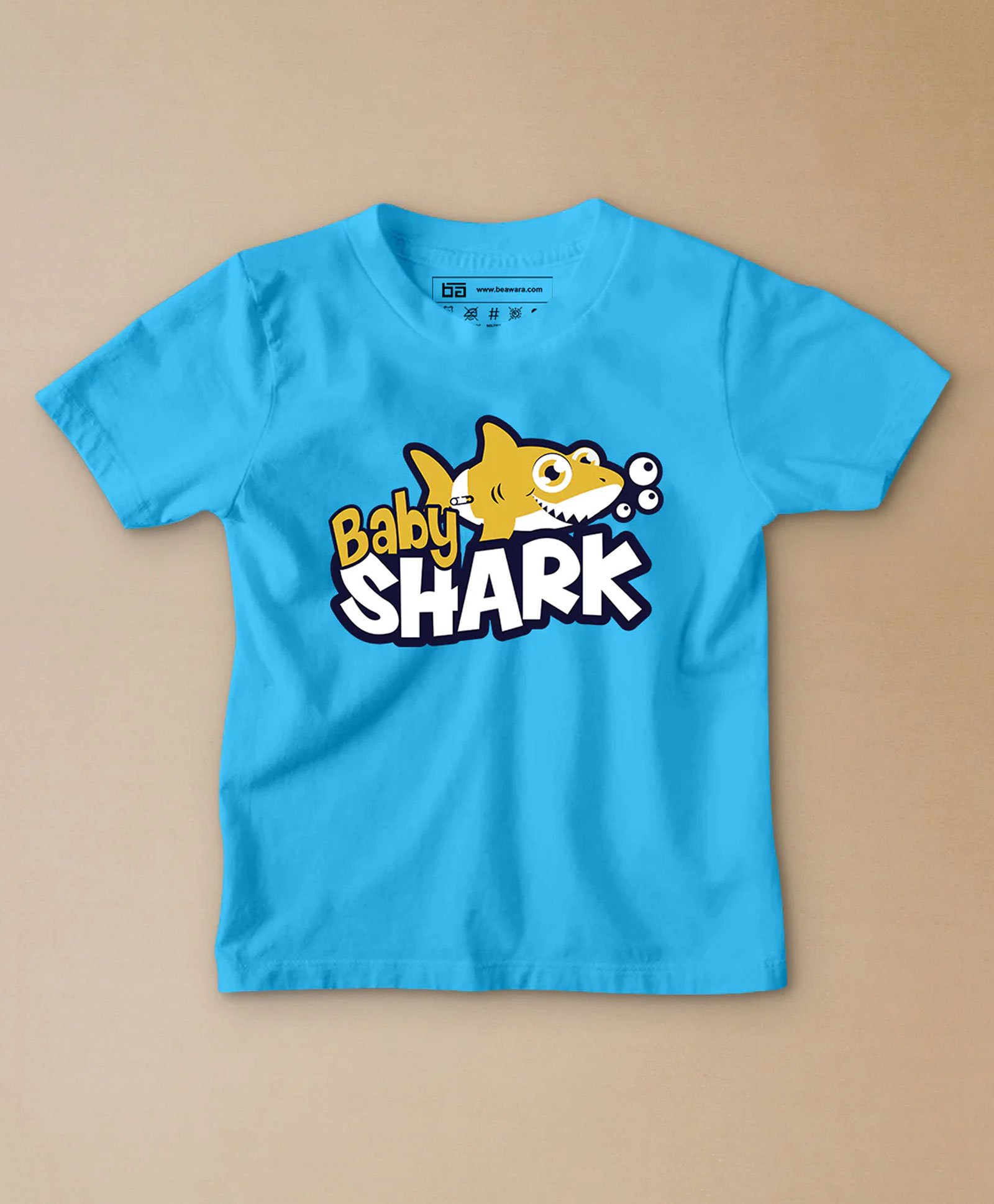 Be Awara Half Sleeves Baby Shark Printed Tee - Sky Blue-picture-40