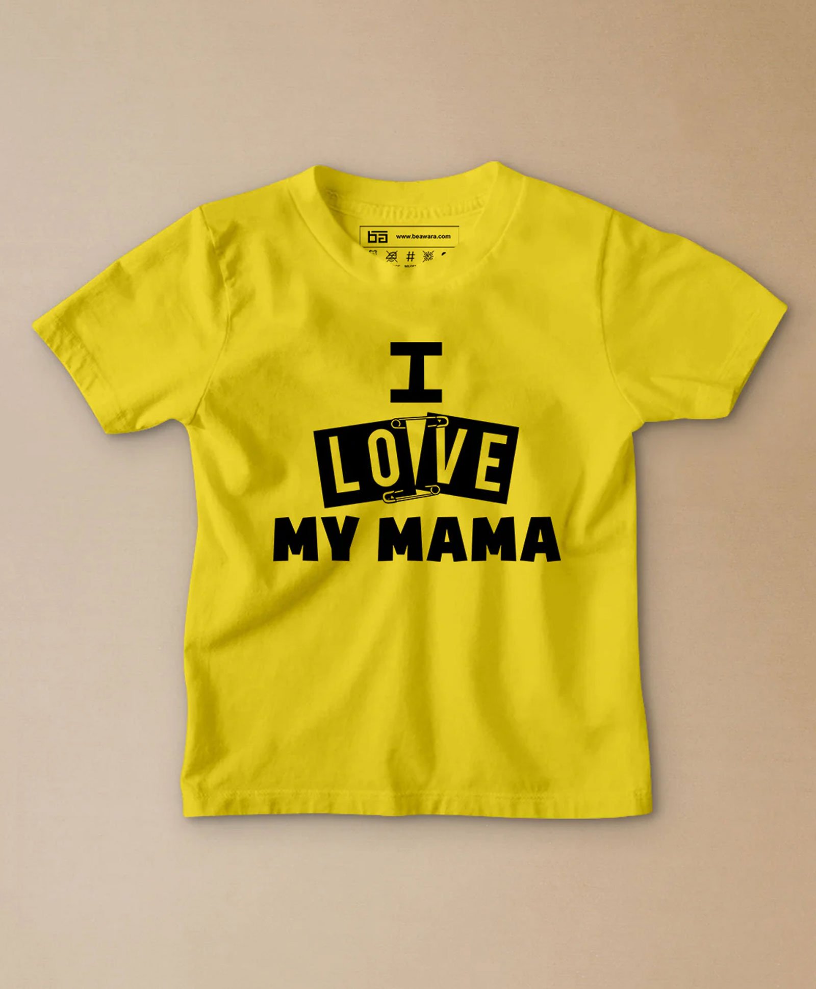 Be Awara Half Sleeves I Love My Mama Printed Tee - Yellow-picture-37