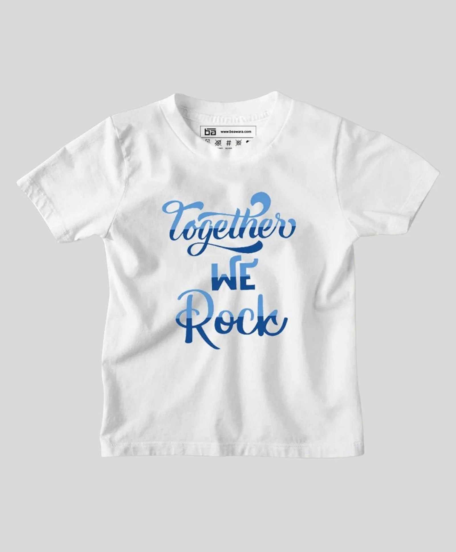Be Awara Family Theme Half Sleeves Together We Rock Printed Tee - White-picture-32