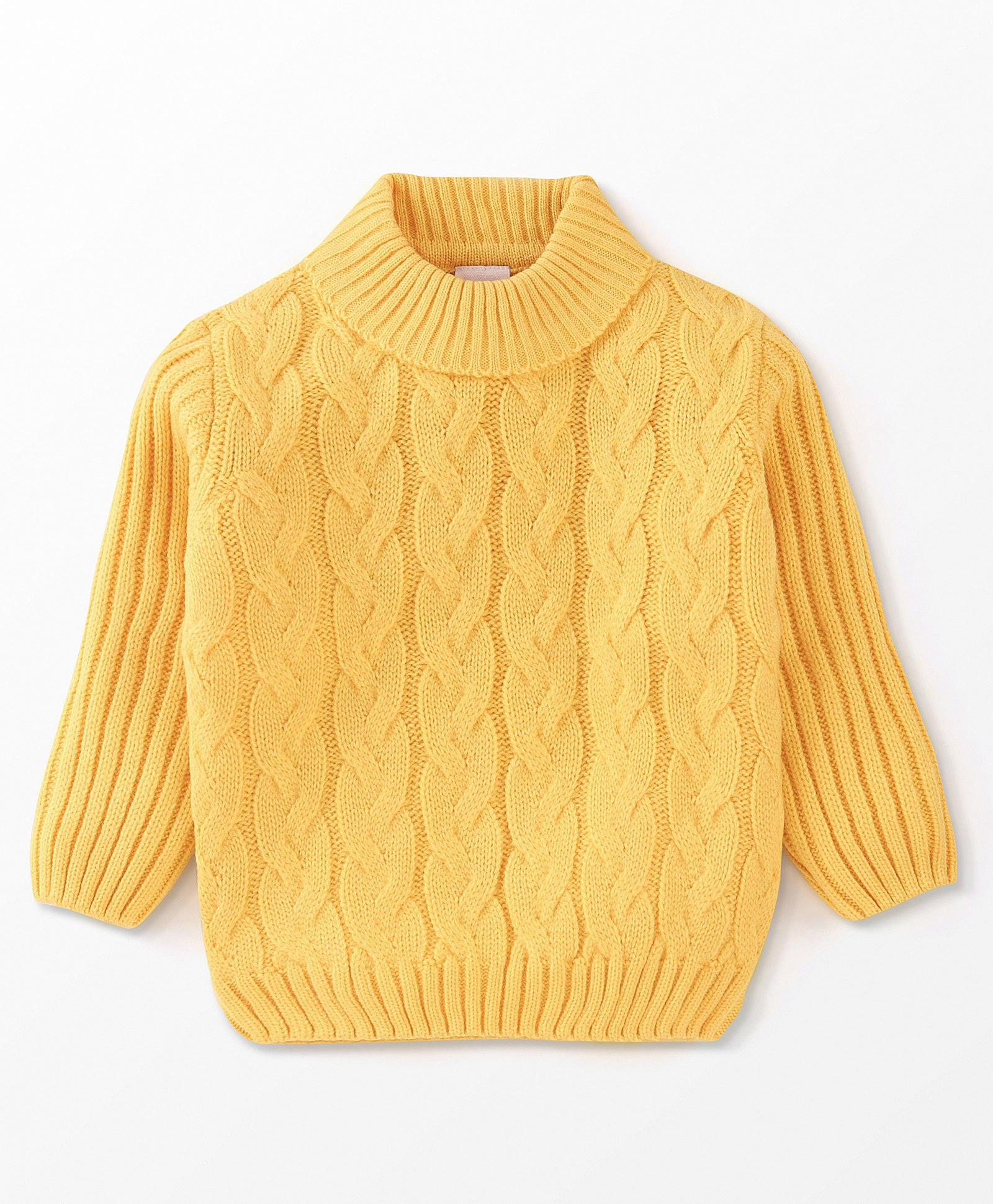 Babyhug Full Sleeves Cable Knit Sweater Solid- Yellow-image-7