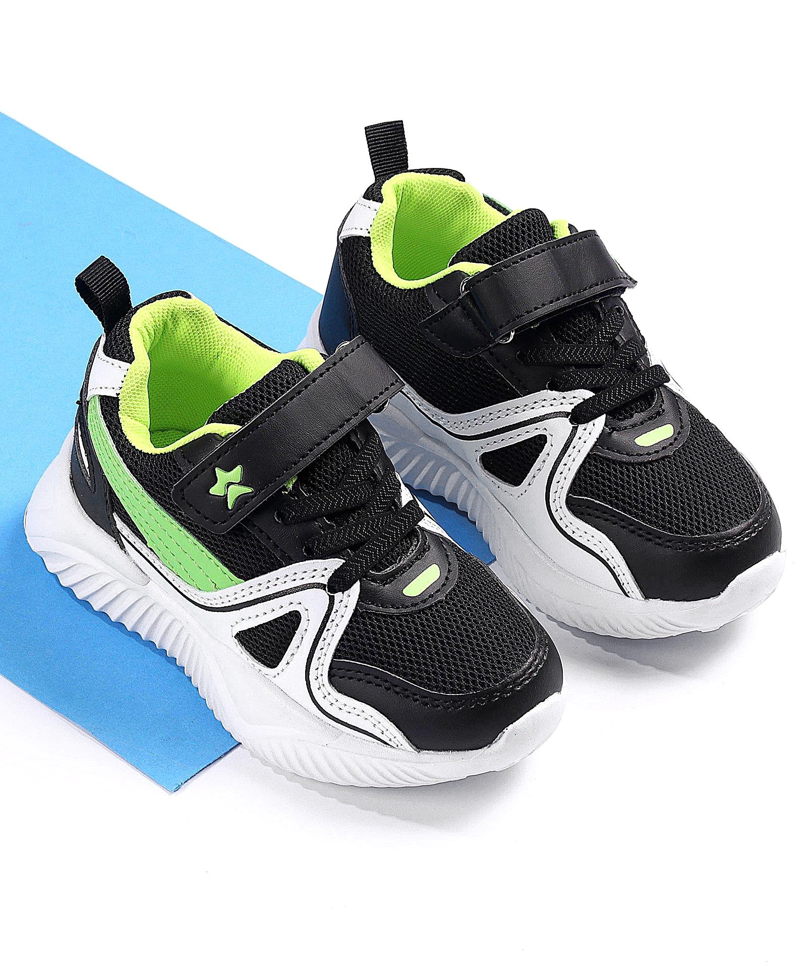Cute Walk by Babyhug Velcro Closure Sneakers - Black-image-16
