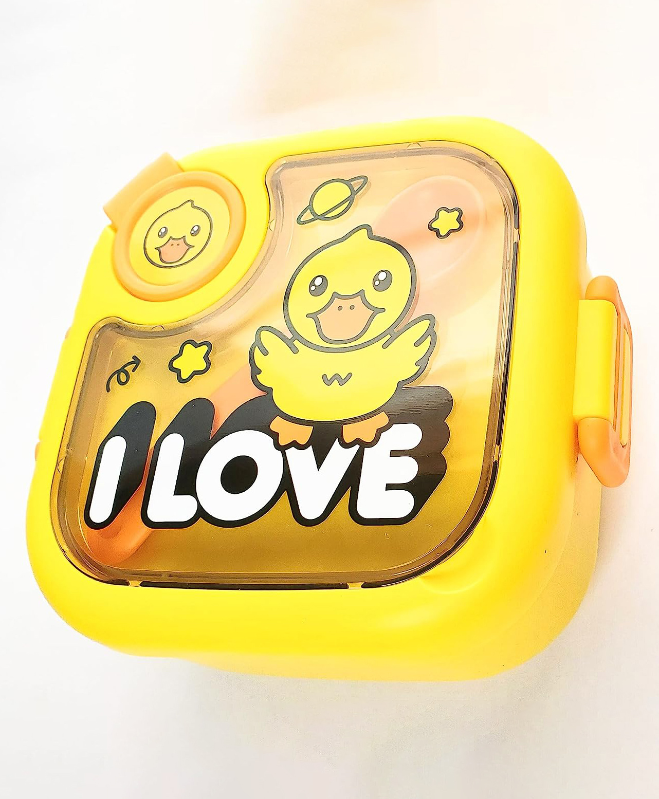 COMERCIO Duck cartoon Kids Plastic Lunch Box - Yellow-picture-24