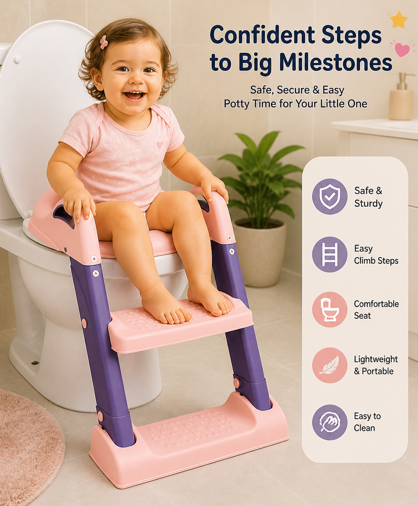 Baby Ladder Potty Seat - Pink-image-29