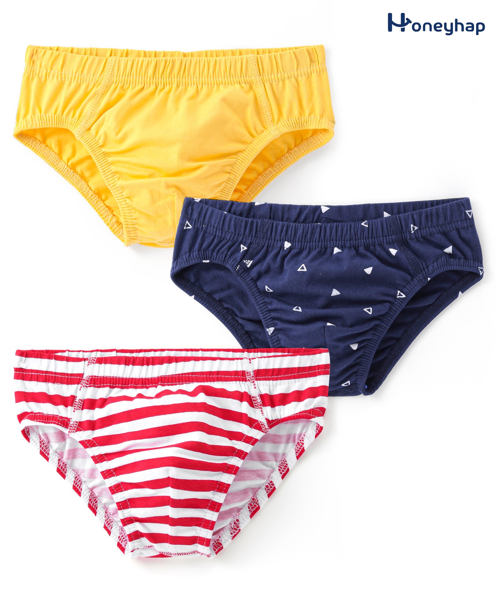 Honeyhap Premium Cotton Super Soft Stretchable Briefs with Silvadur Finish Pack of 3 - Fressia Navy Peony & High Risk Red-image-42
