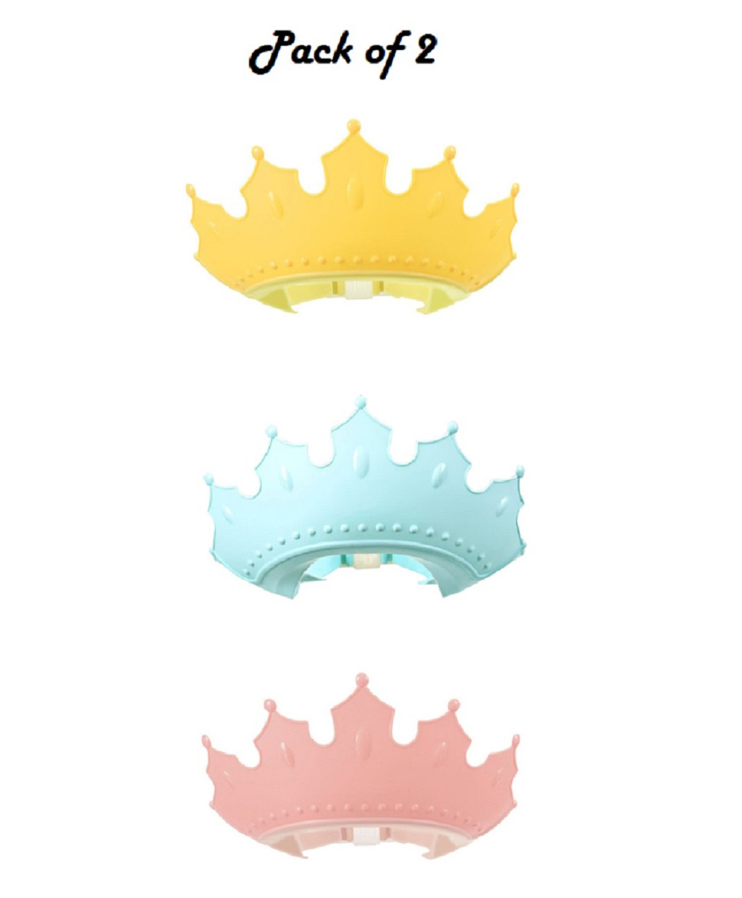 Ortis Baby Shampoo Shower Bathing Protection Bath Soft Cap Soft Adjustable Visor Hat Pack Of 2 - Multicolor-picture-27