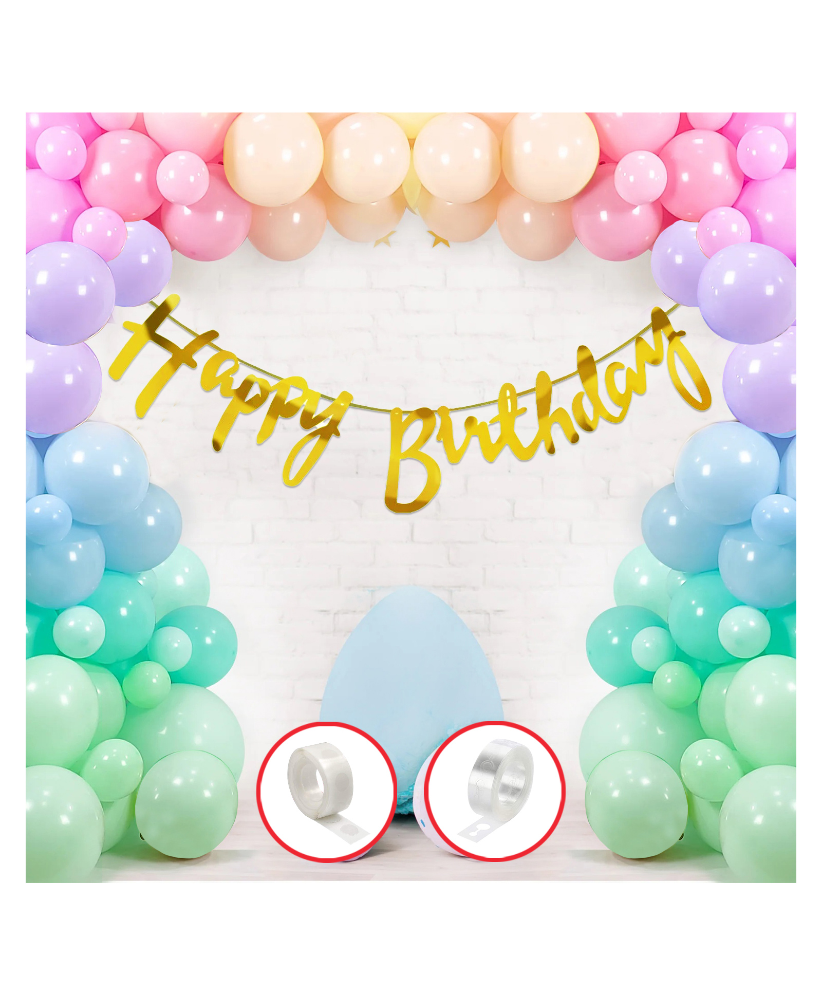 Zyozi Multicolor Birthday Decoration Set Multicolor-Pack of 53-image-21