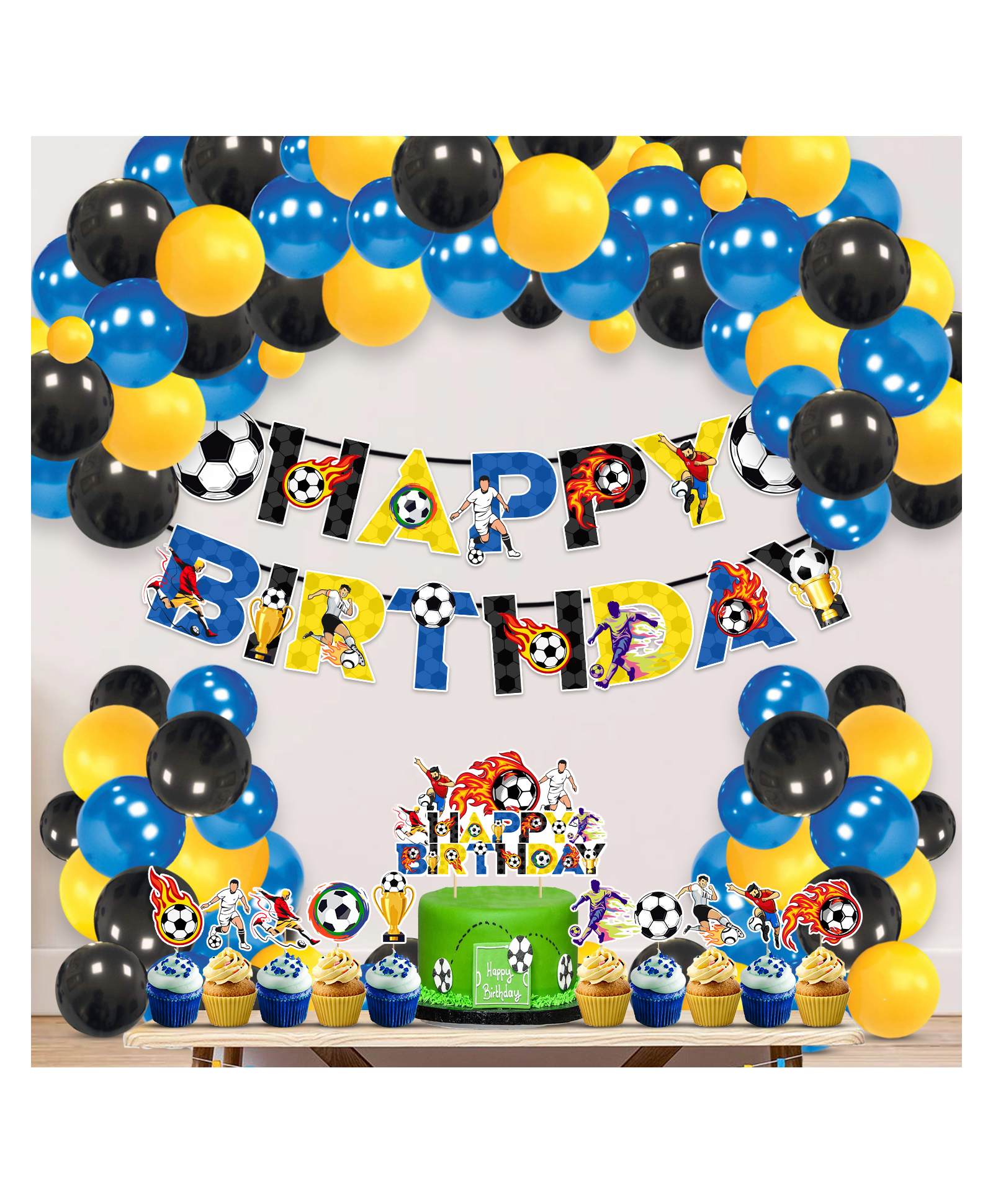 Zyozi Football Theme Birthday Party Decoration  MultiColor- Pack of 37-image-16