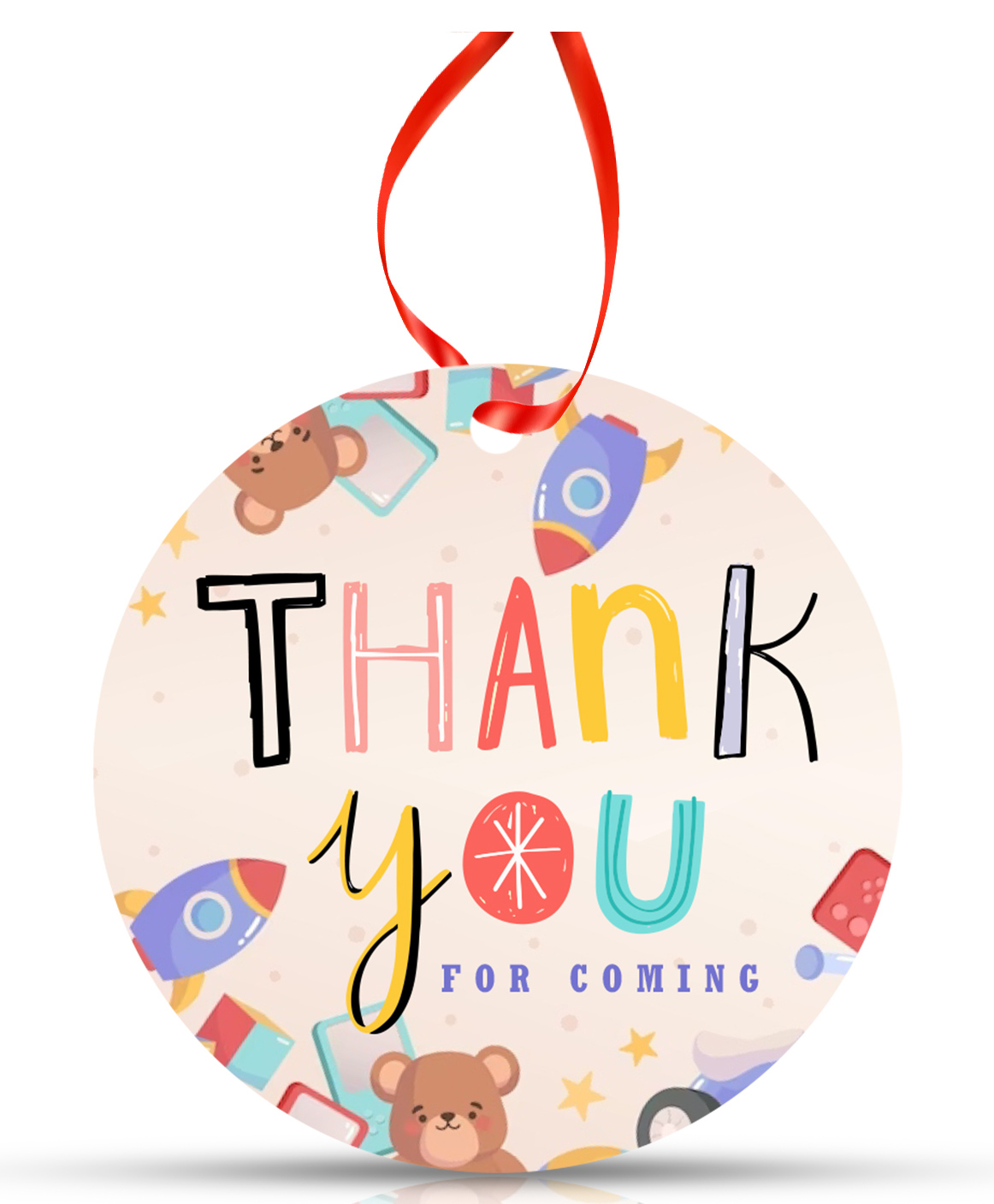 Zyozi Thank You for Coming Gift Tags for Kids Birthday MultiColor- Pack of 56-image-44