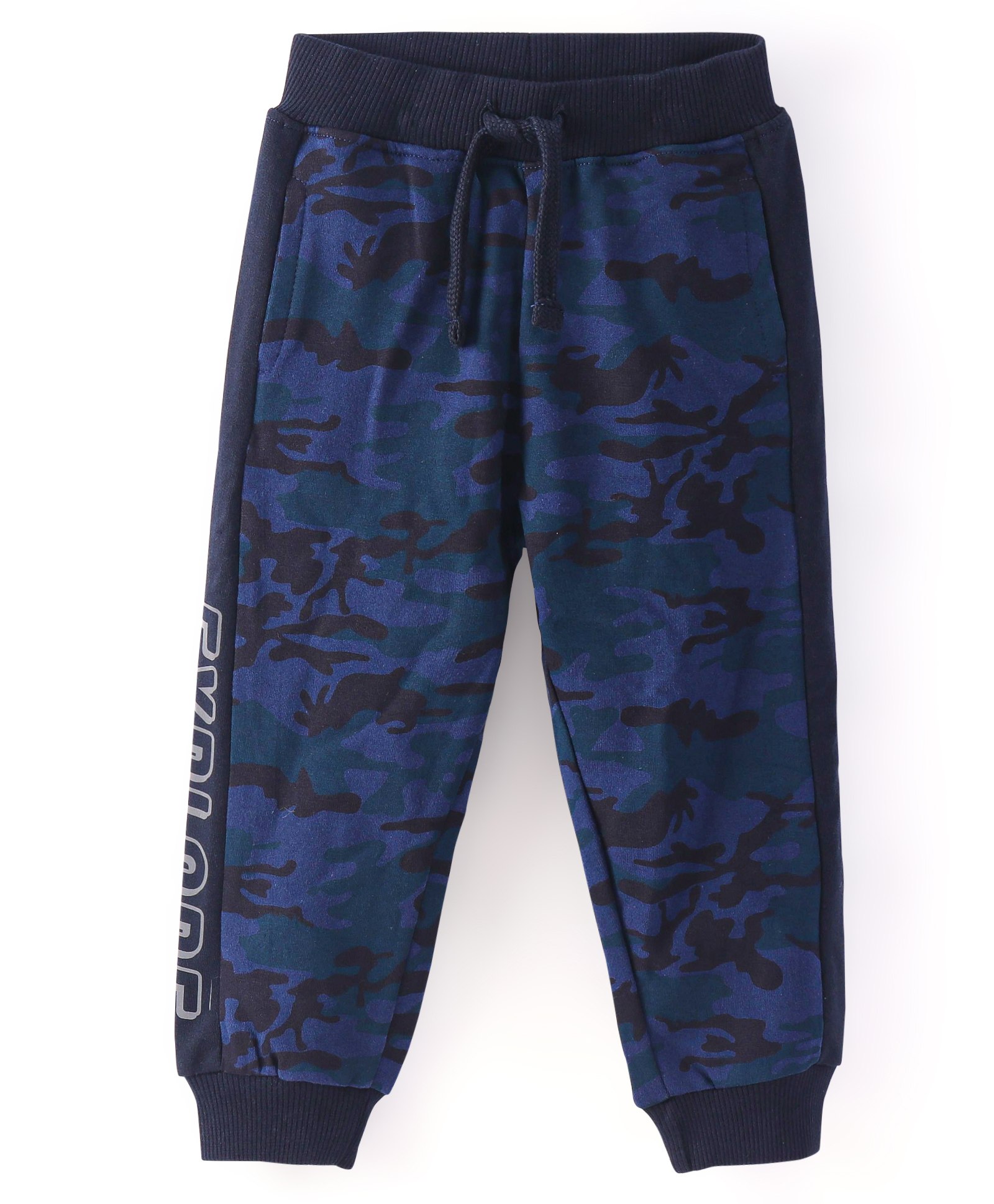 Babyhug Cotton Looper Full Length Lounge Pants Camaflouge Print - Navy Blue-image-31