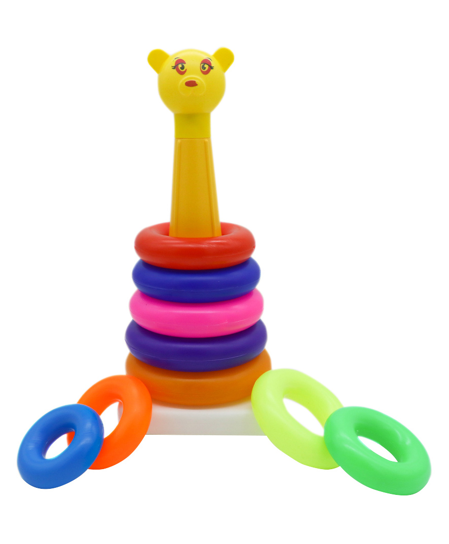 BitFeex 9 Ring Plastic Junior Ring Educational Learning Stacking Multicolour Rings Baby Toys For Toddlers Kids - Multicolor-image-46