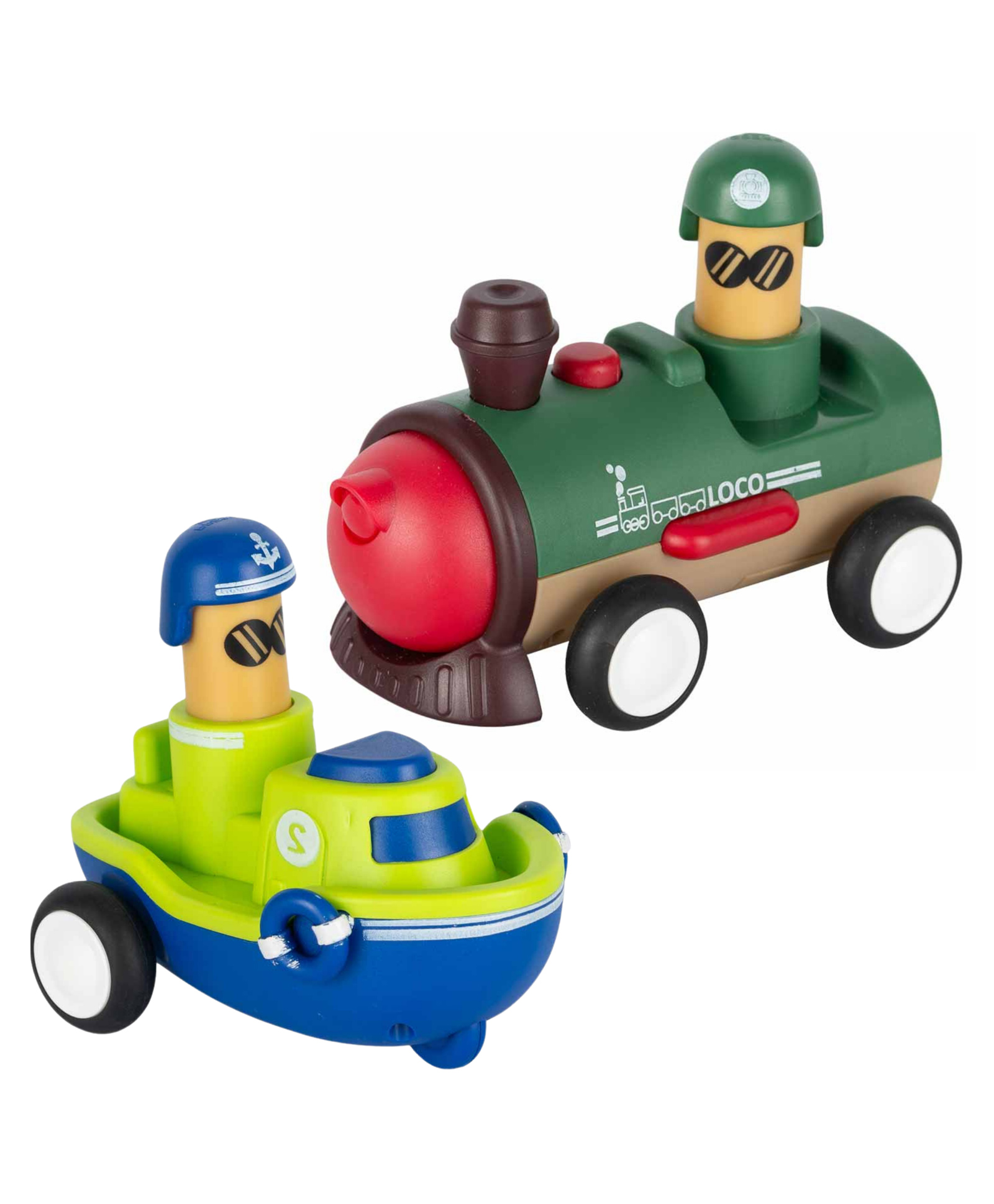 BitFeex Train-boat Kids Toy Top Gear Push Toy Set of 2 Vehicle Toy for Boys Girls - Multicolor-image-21