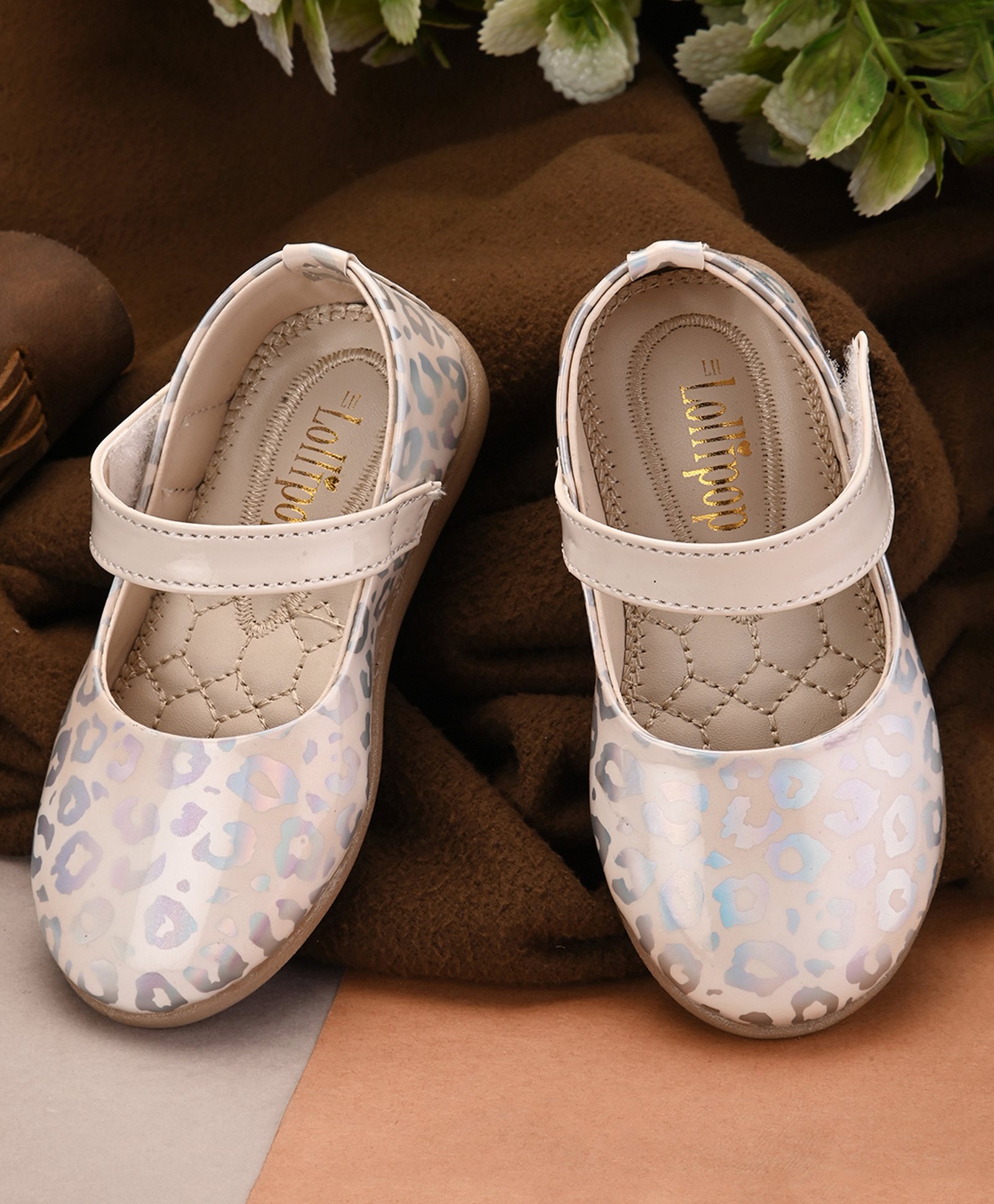 Lil Lollipop Leopard Printed Velcro Closure Bellies - Cream-picture-25