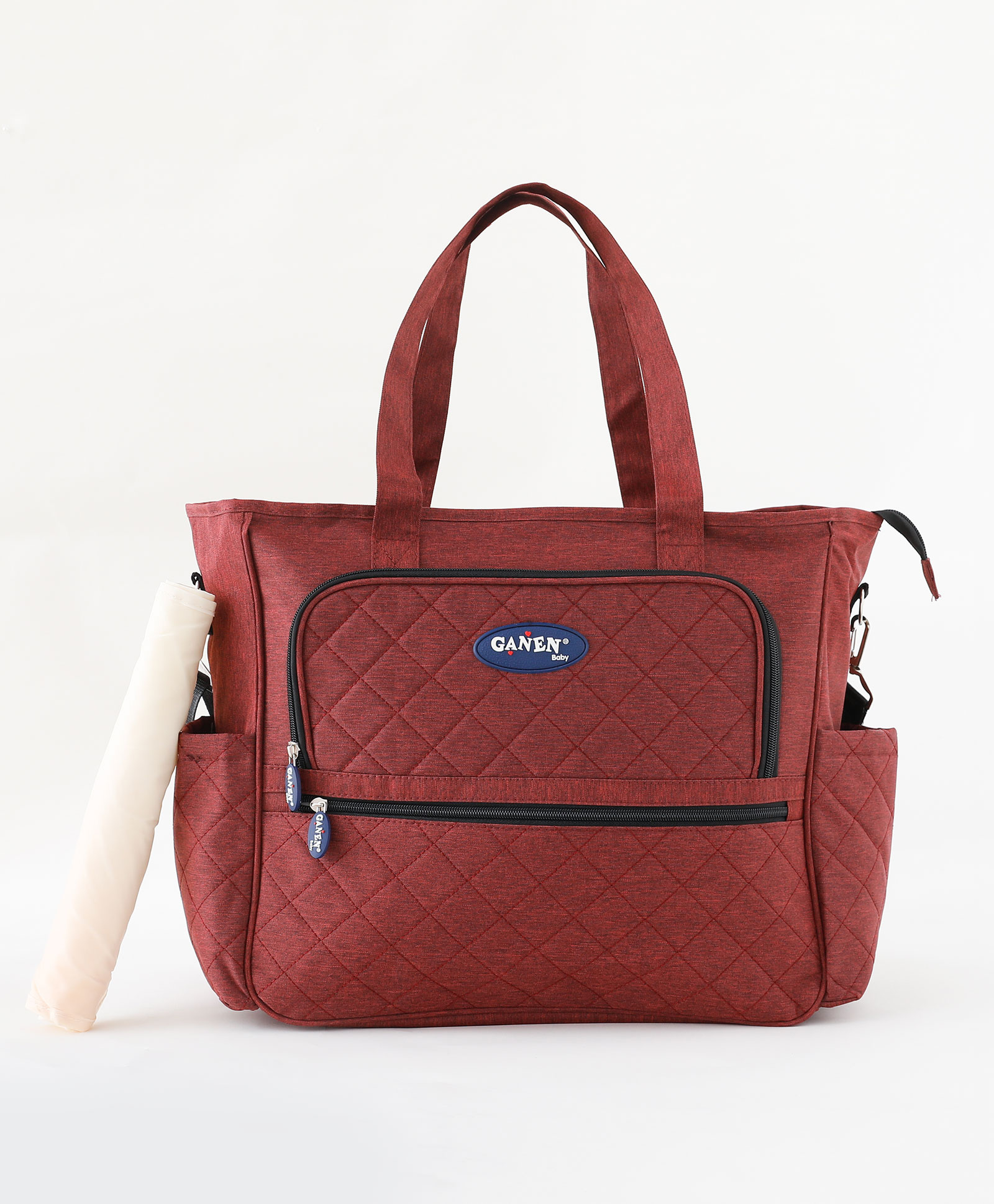 fab n funky Quilted Multipurpose Diaper Bag- Brown-picture-24