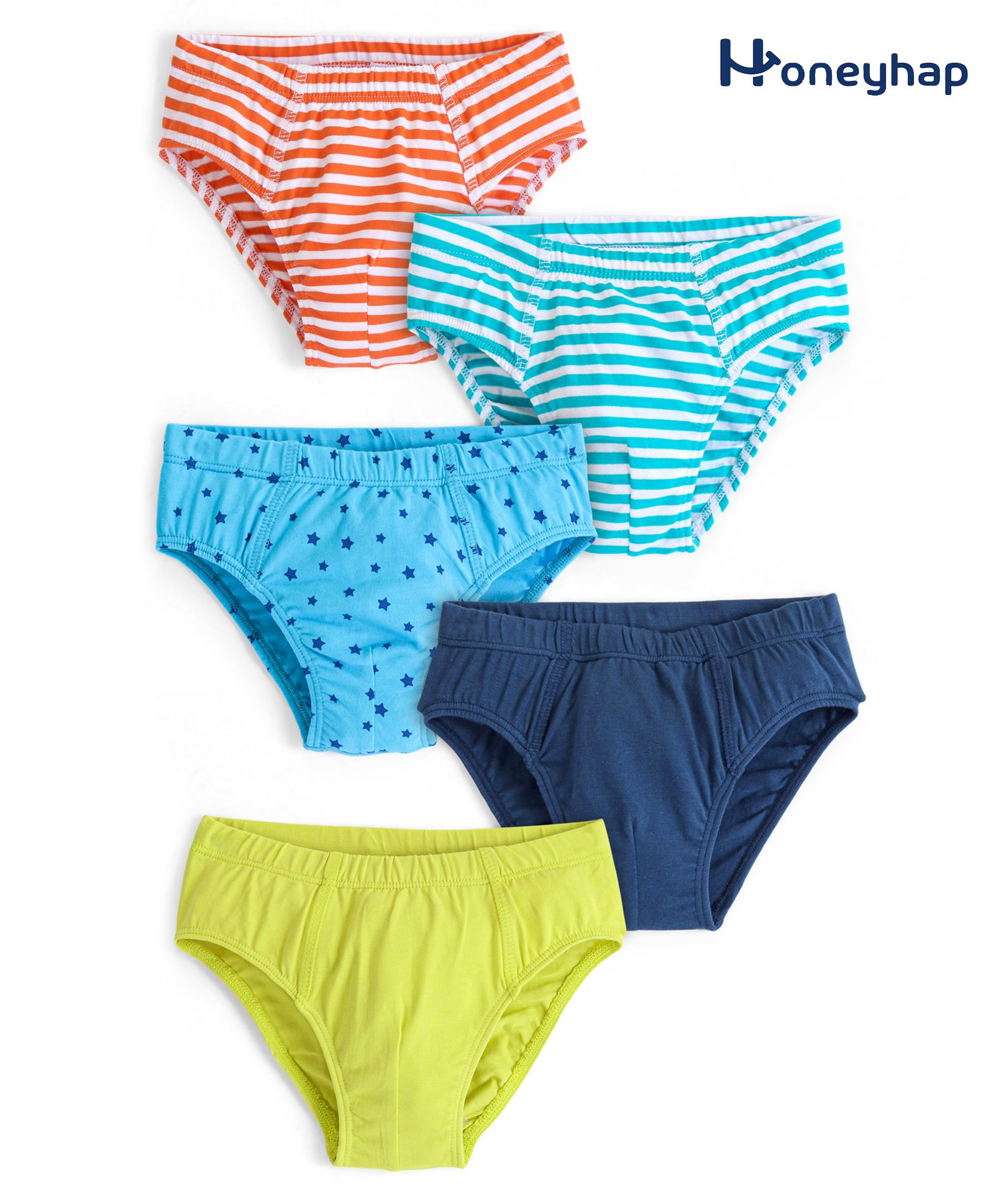 Honeyhap Premium Cotton Super Soft Stretchable Briefs With Silvadur Finish Pack Of 5 - Nasturium Scuba Blue Sulphur Spring & Navy Peony-picture-28