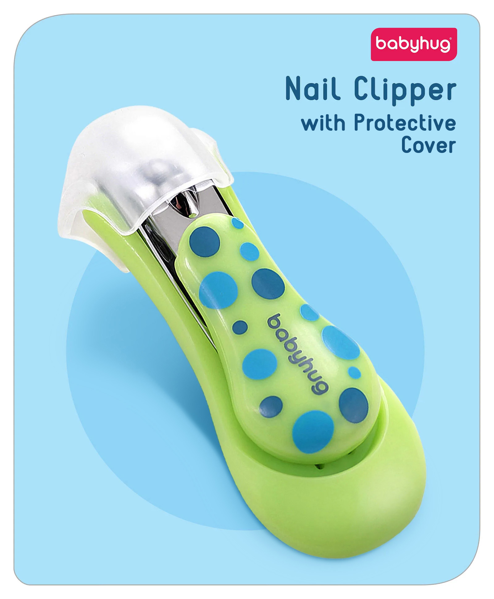 Babyhug Nail Clipper with Skin Guard -Green