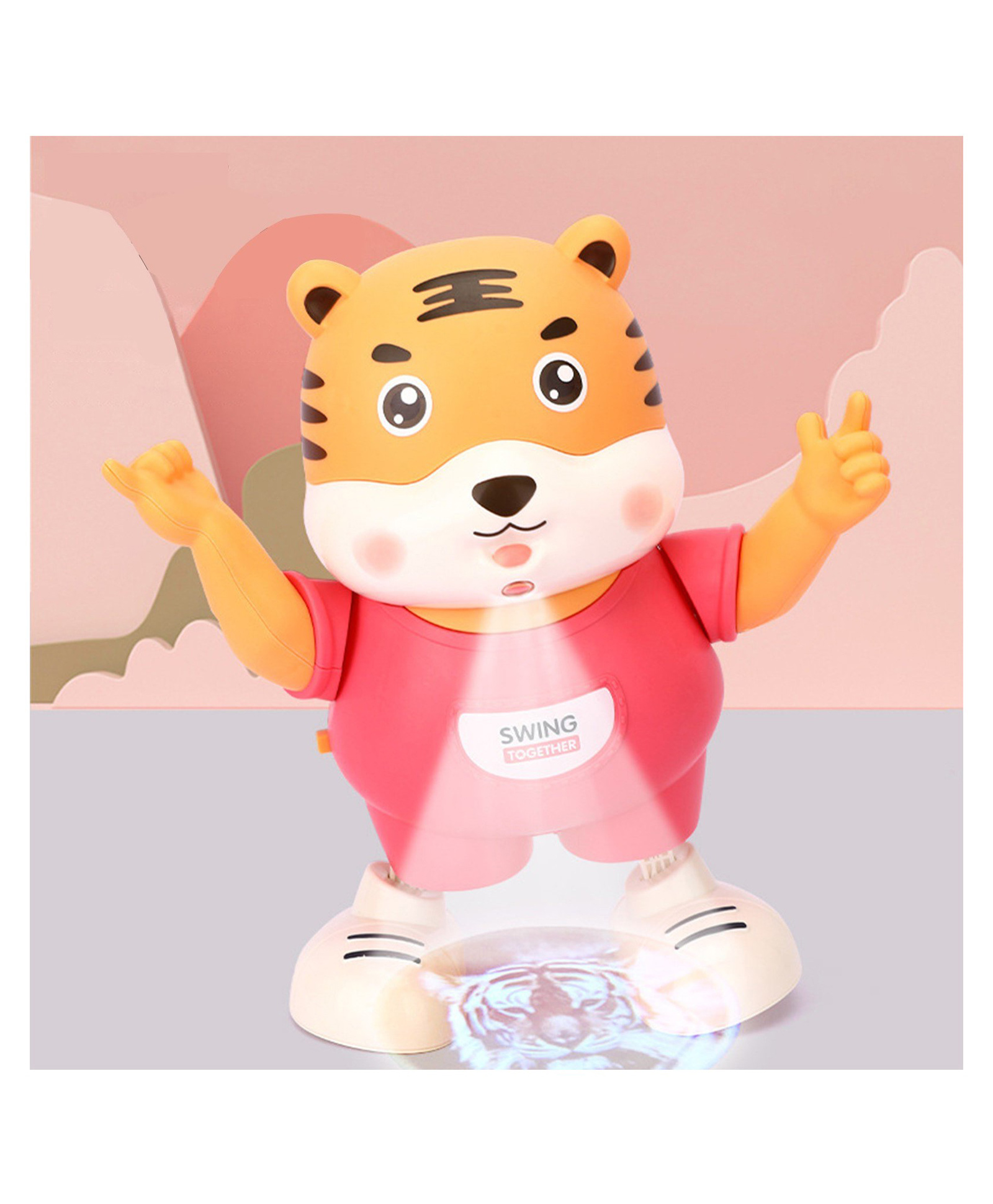 YAMAMA Dancing Tiger Robot With Light Music & Projection Figure Toy  Pink-image-16