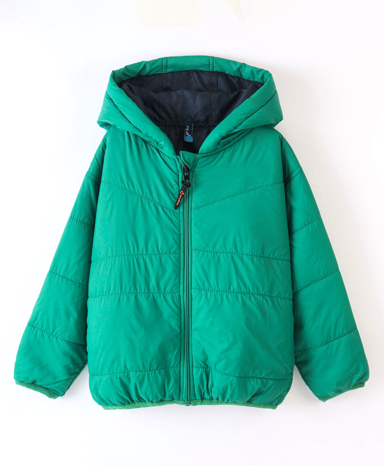 Little Kangaroos Full Sleeves Padded & Hooded Solid Winter Pocketable Jacket - Green-picture-22