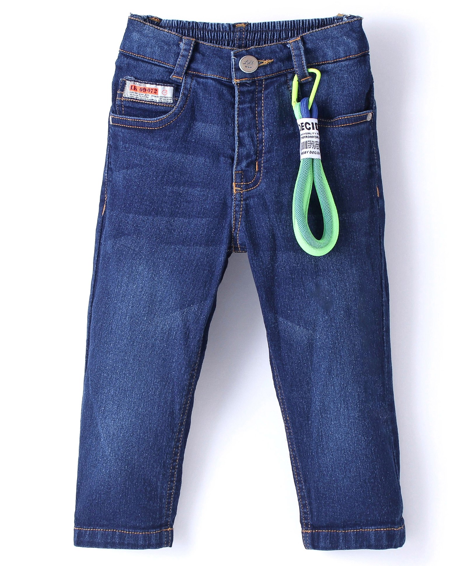 Little Kangaroos  Full Length Relaxed Fit Stretchable Denim Jeans  with Removable Accessory - Dark Blue-picture-12