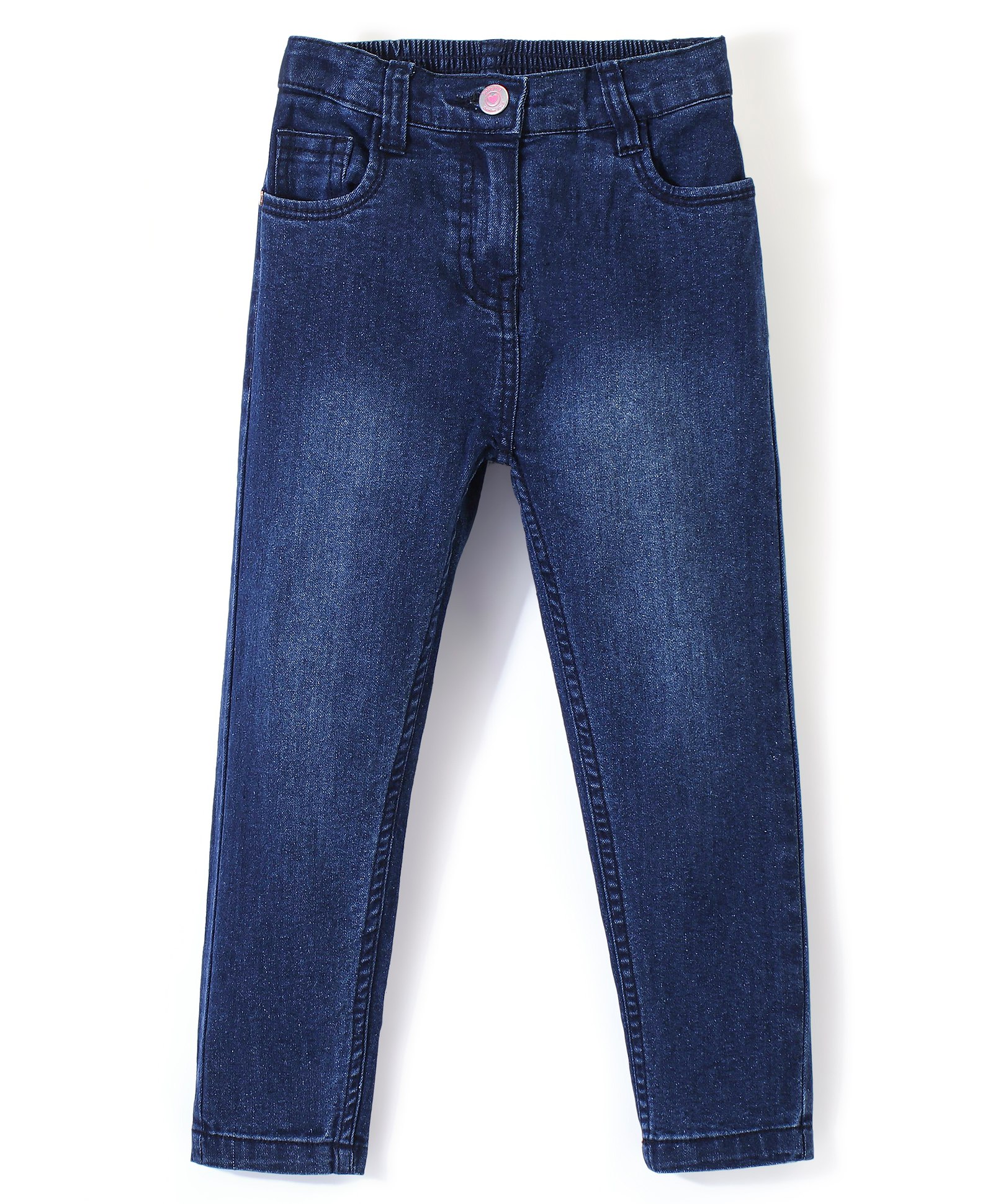 Babyhug Denim Full Length Washed  Jeans With Stretch - Dark Blue-picture-27