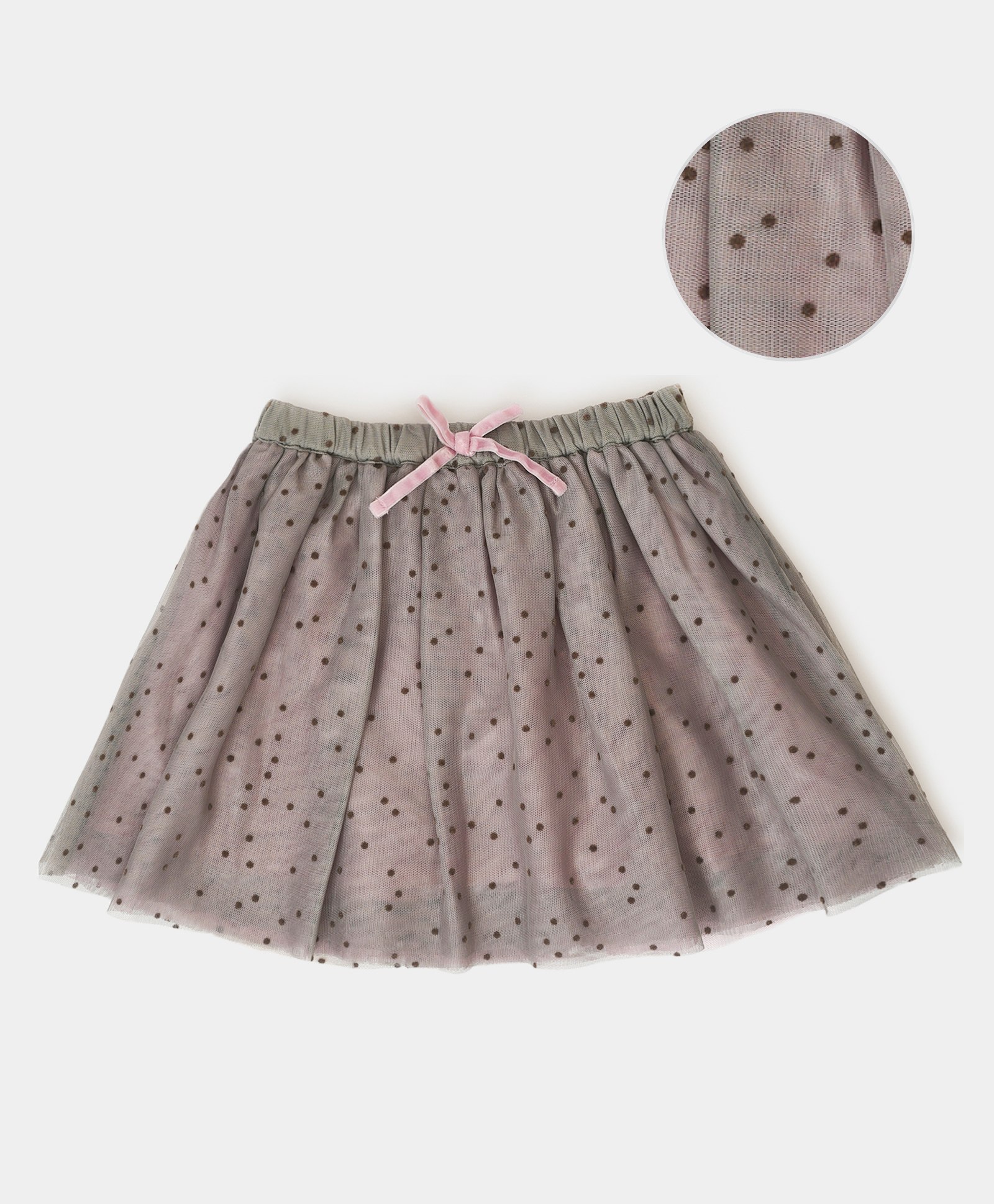 Mi Arcus Baby Girl Cotton Dot Print Tutu Skirt Grey & Pink-picture-18