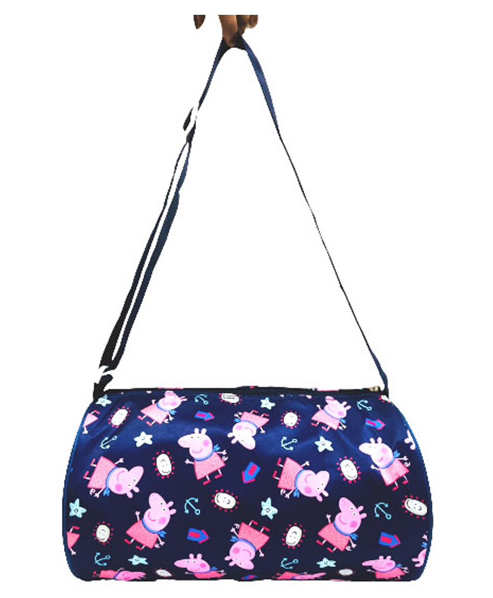Li'll Pumpkins Swimming Gym Travel Duffle Round Bag with Side Zip Pocket Peppa Pig Printed - Blue-image-23