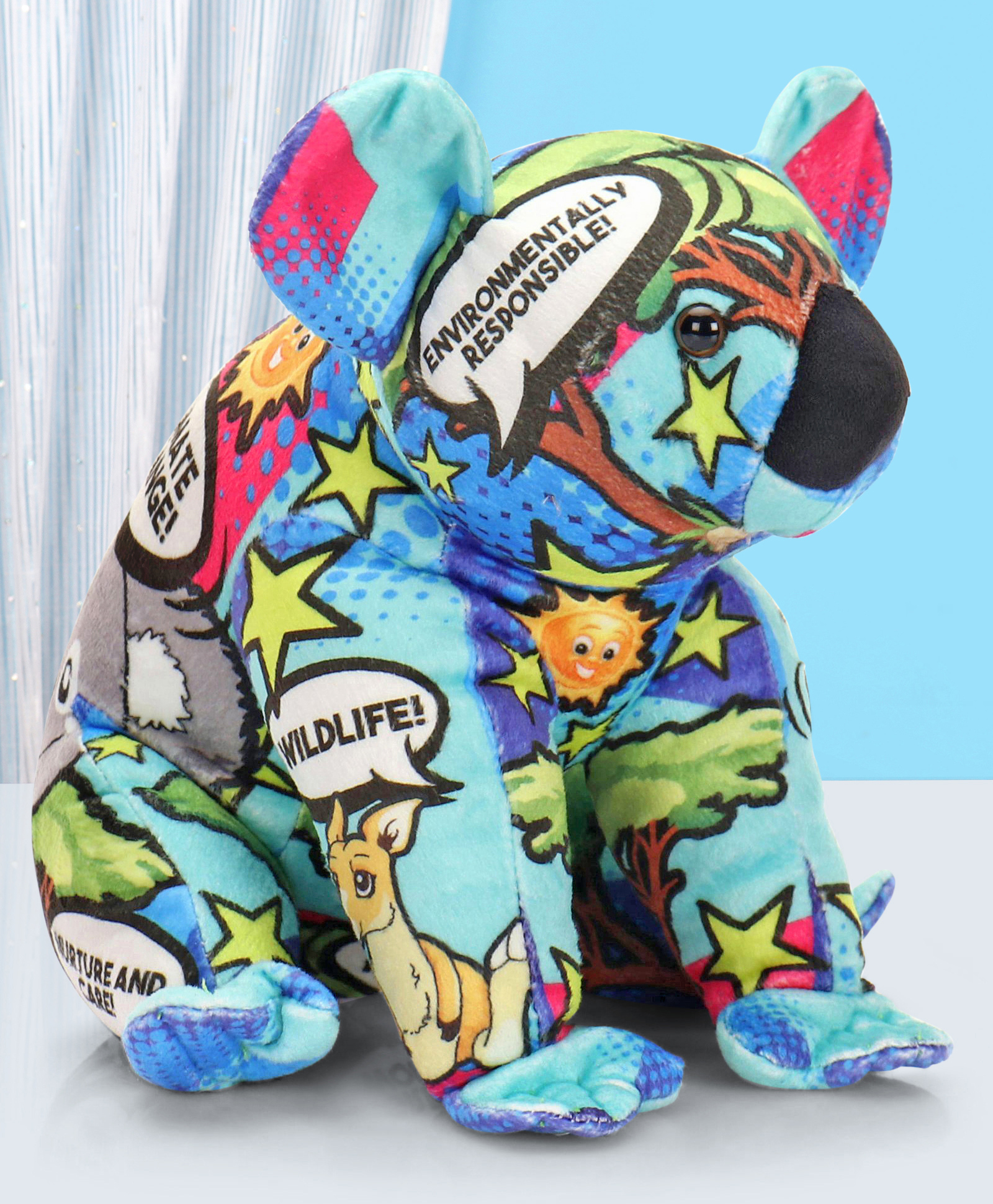 Wild Republic Message Planet Koala Pop Soft Toy Blue - Height 20 cm-image-24