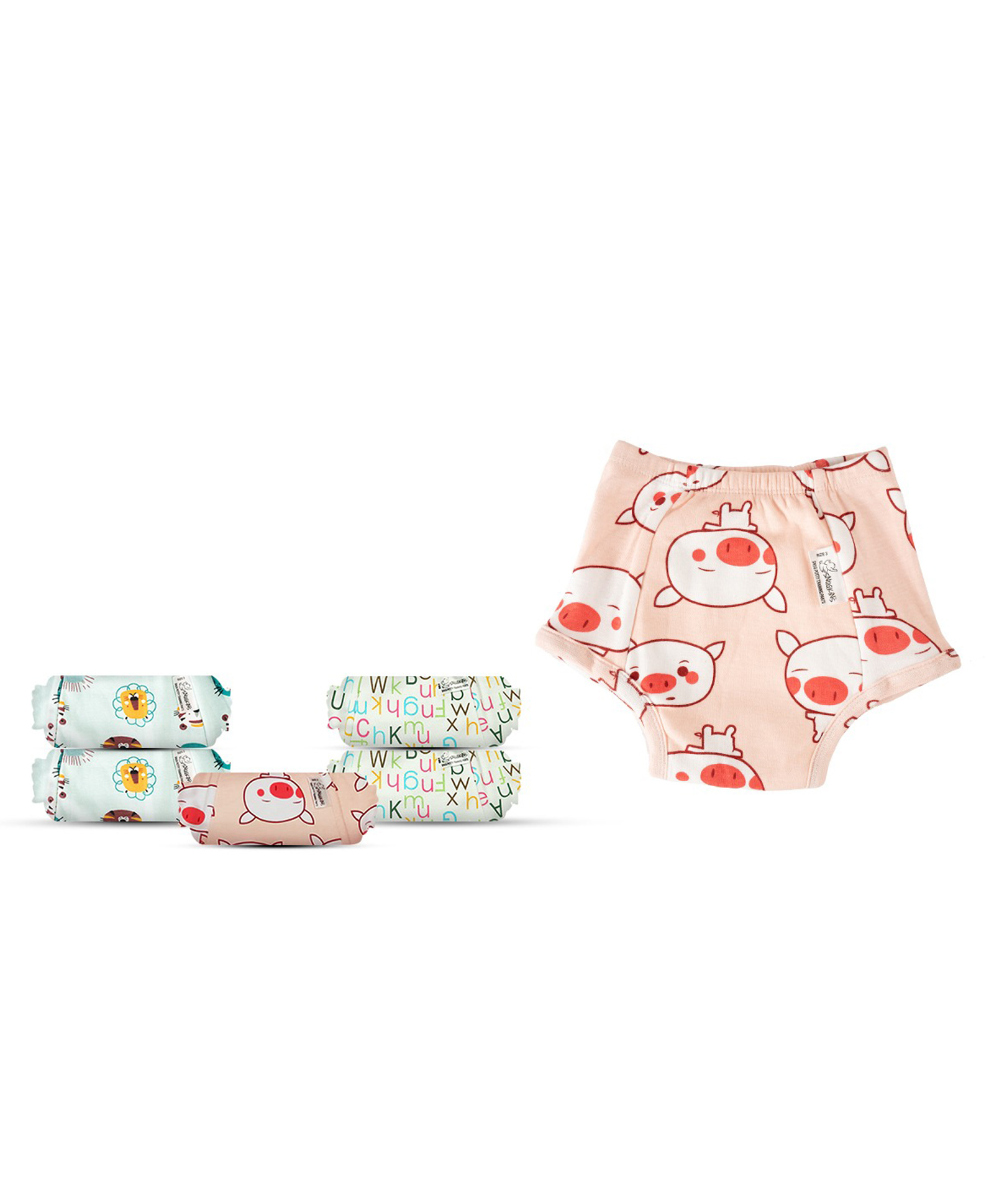 Snugkins Snug Reusable Potty Training Underwear 100% Cotton Size 2 Snug Farm & Kindergarten Tales - Pack of 6-picture-26