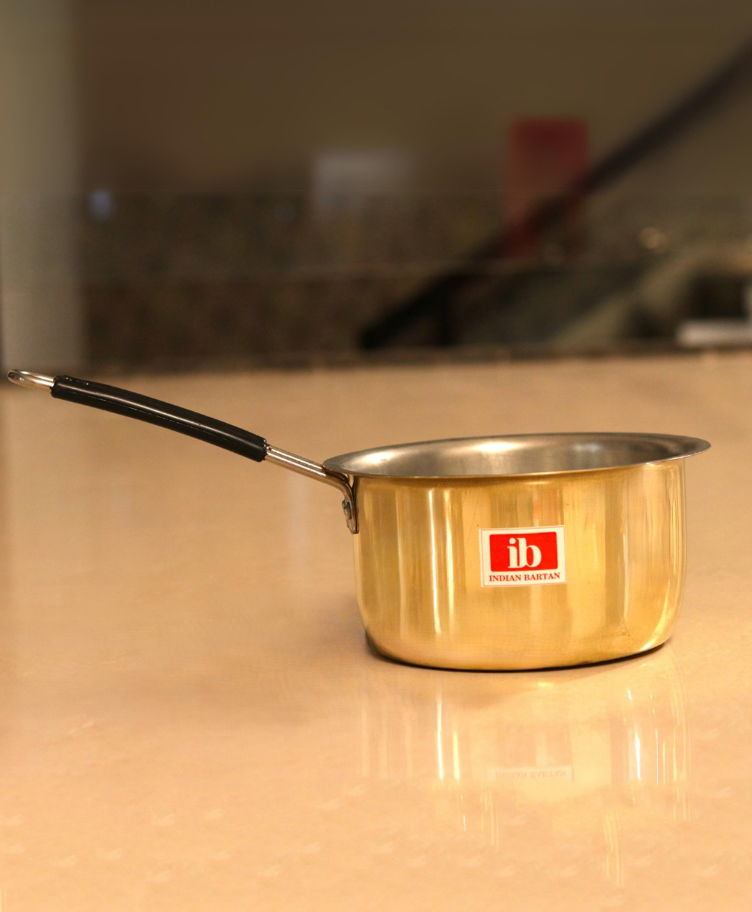 Indian Bartan Brass Tea Pan with Kalai - 1.5 Litre-image-28