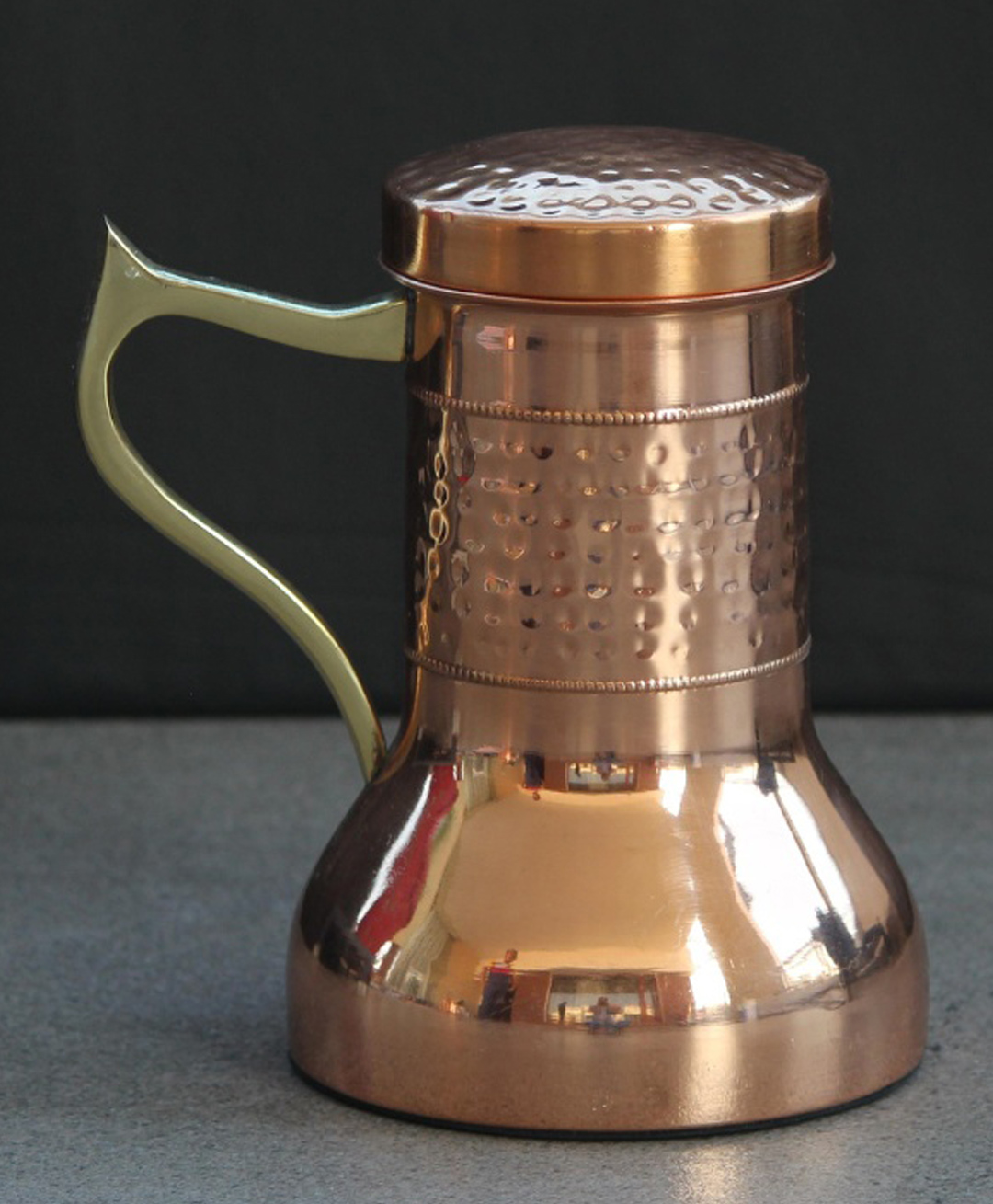 Indian Bartan Rounded Copper Jug - 1.25 Litres-picture-5