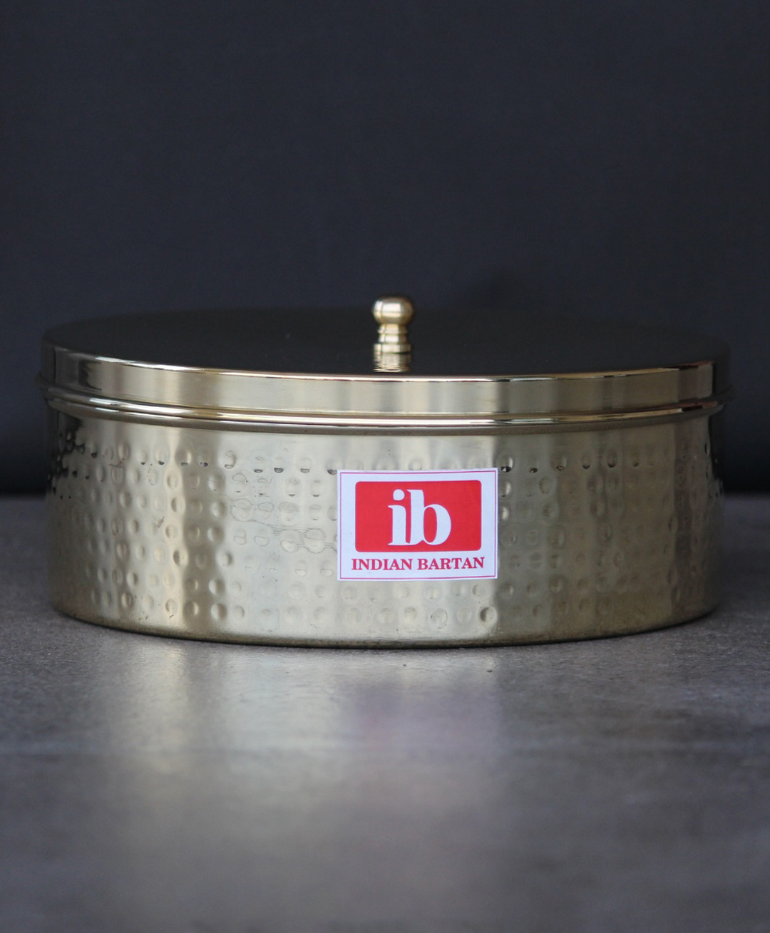 Indian Bartan Brass Chapati Box Roti Dabba - Golden-picture-31