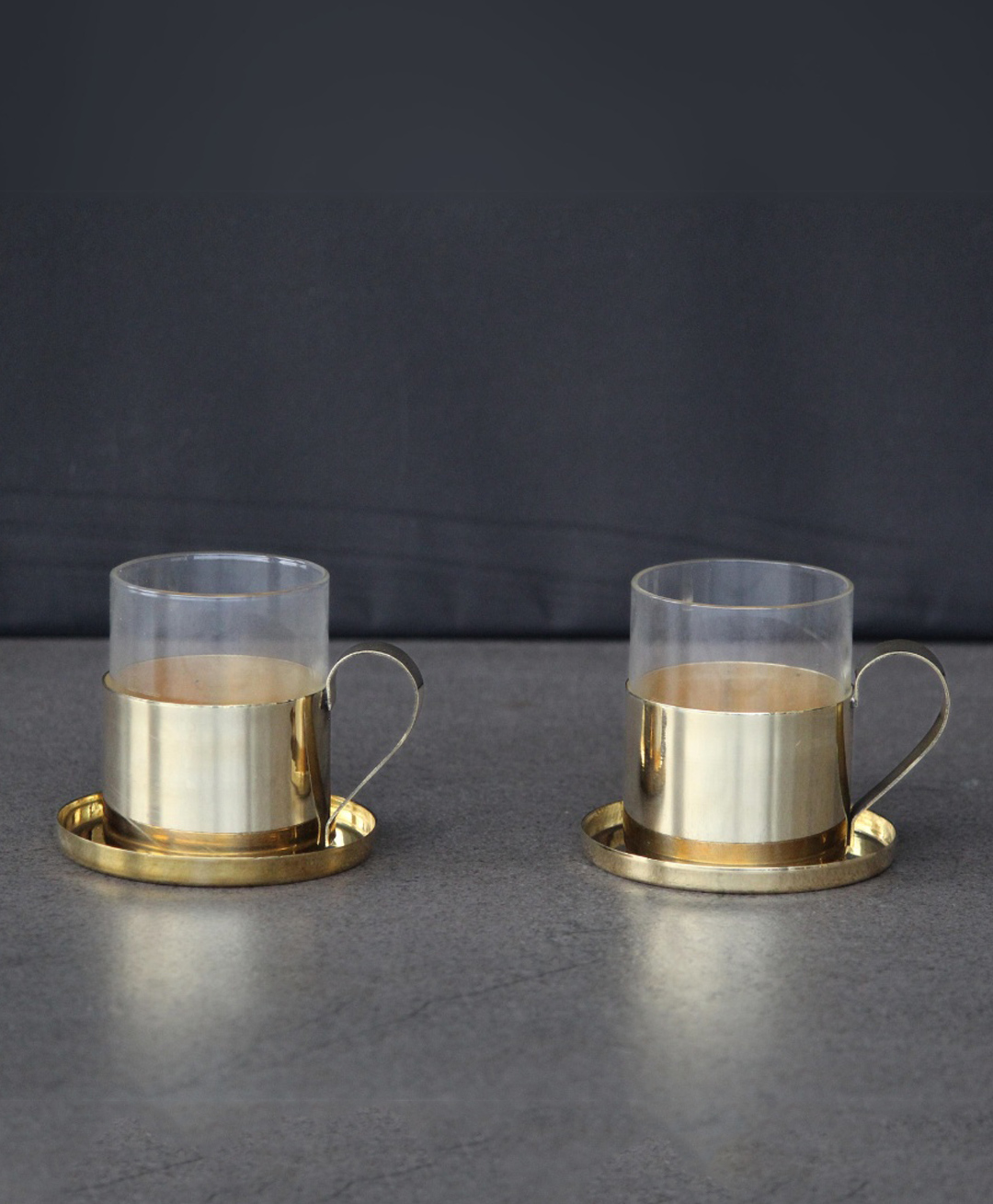 Indian Bartan Borosil Fitted Brass Tea Cups set of 4-image-46