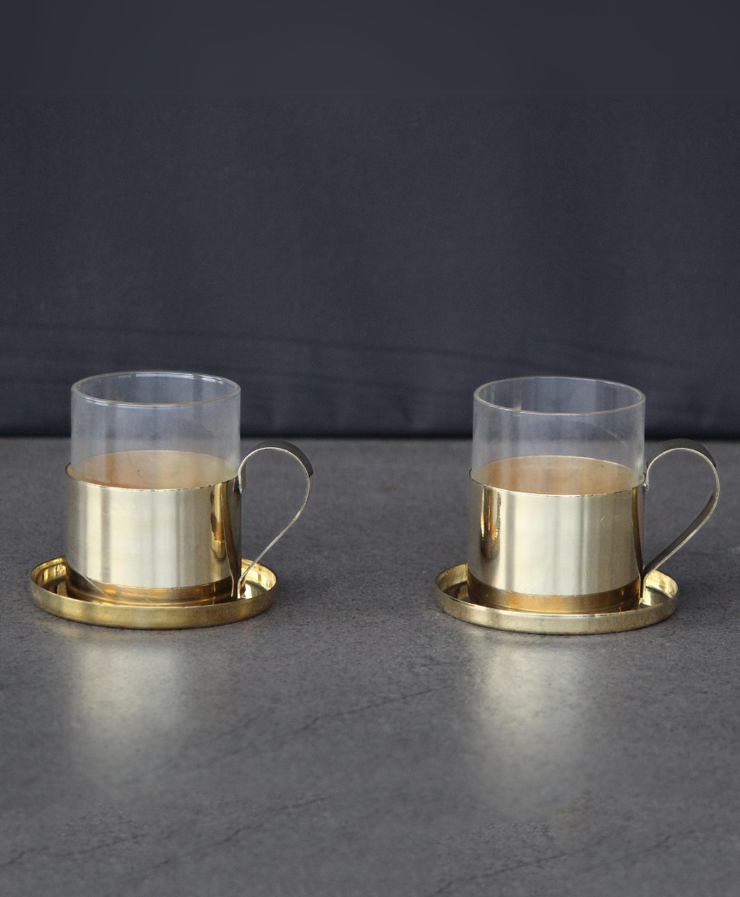 Indian Bartan Brass Cup Saucer Set of 6-picture-34