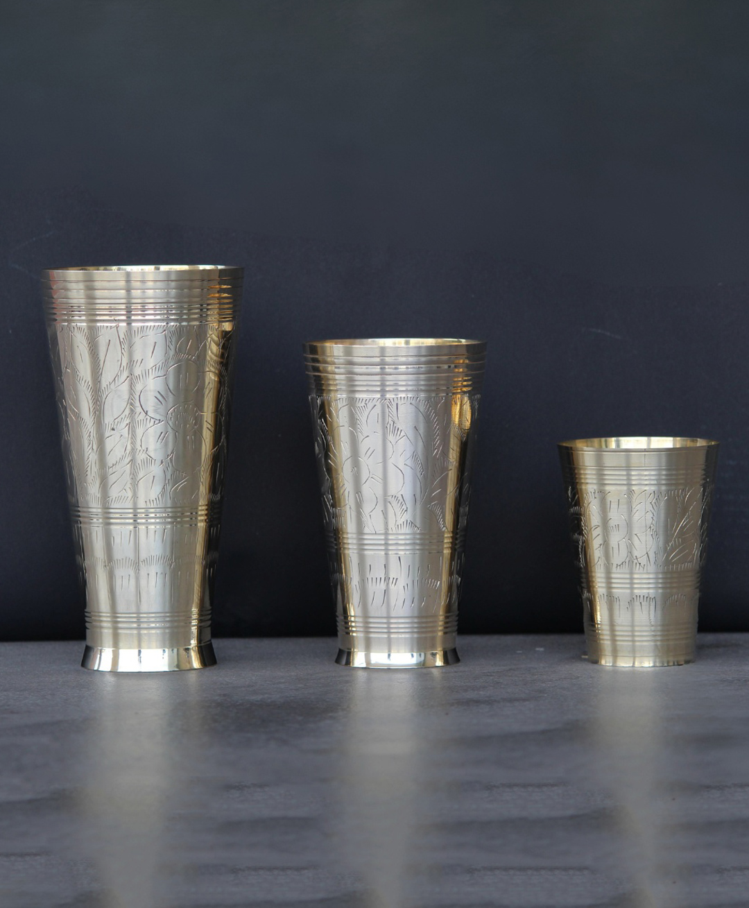 Indian Bartan Brass Glass Small - Silver-image-30