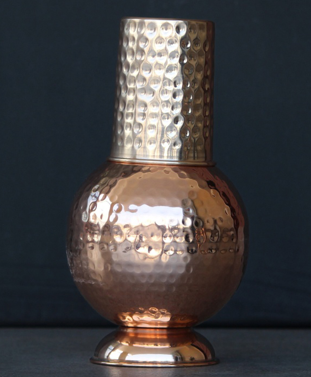 Indian Bartan Copper Bedside Water Jar- 1500 ml-picture-20