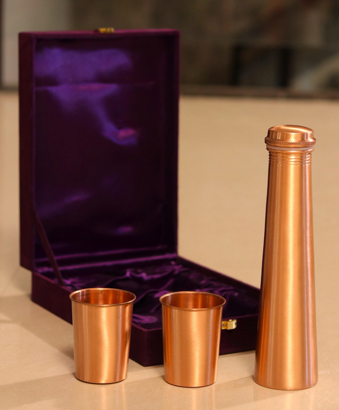 Indian Bartan Copper Bottle set- 950 ml-picture-38