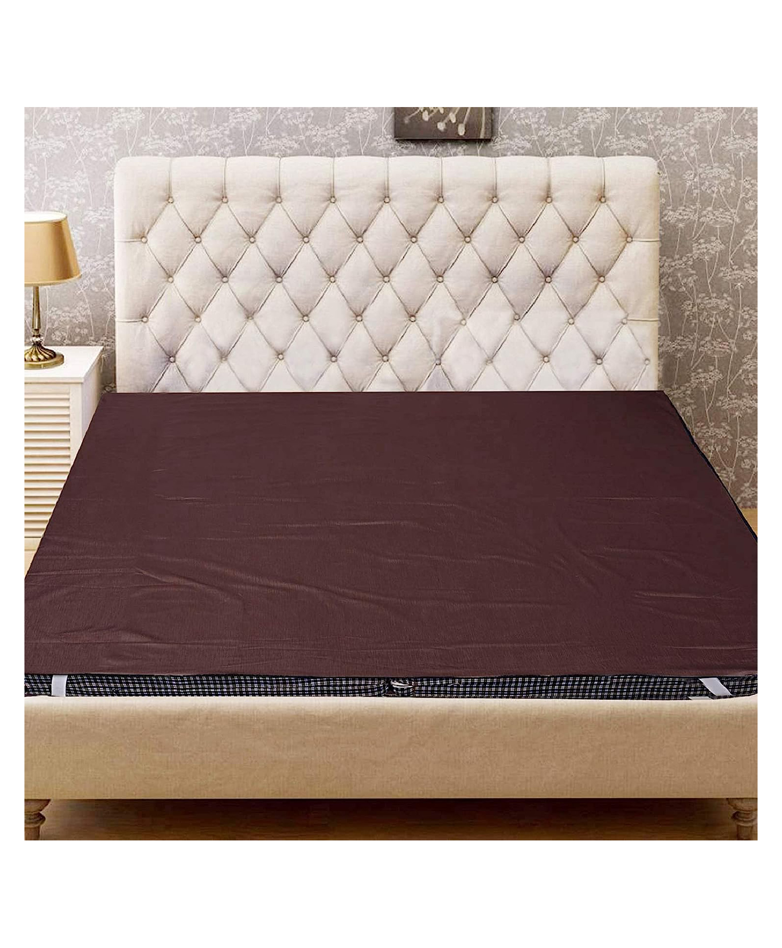 JARS Collections Waterproof  Mattress Protector Sheet for Double Size Bed Fits upto 8 Inch Mattress - Brown-picture-37
