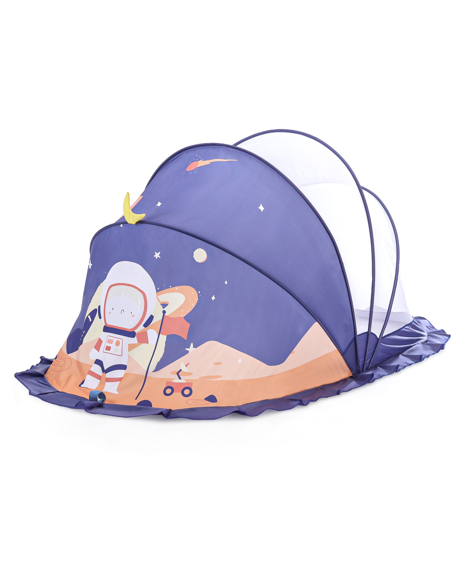 Babyhug  Foldable Printed Mosquito Net Large Size Astronaut Theme- Blue