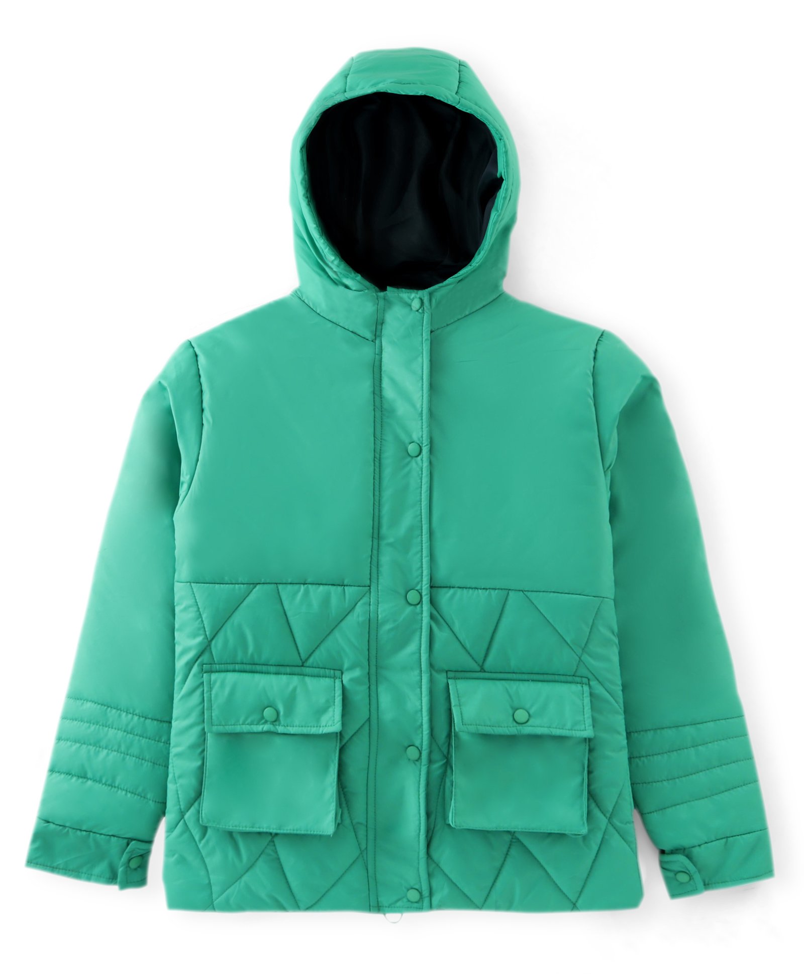 Pine Kids Full Sleeves Front Pocket Medium Winter Jacket - Green-picture-20