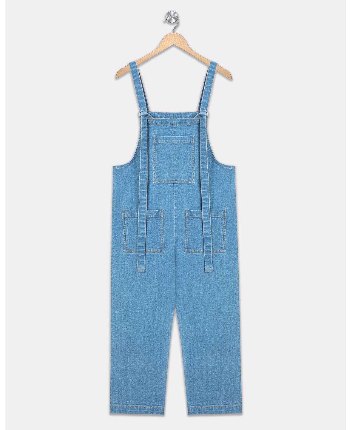 Olele Sleeveless Denim Dungaree - Blue-image-16