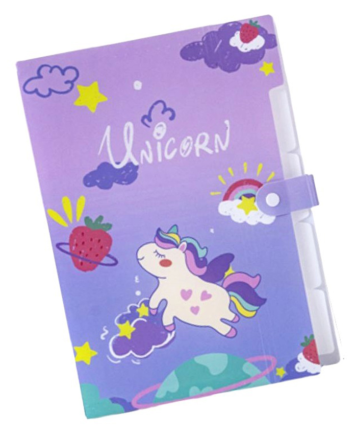 FunBlast Unicorn Theme File Folder with 6 Pockets  Purple-picture-34