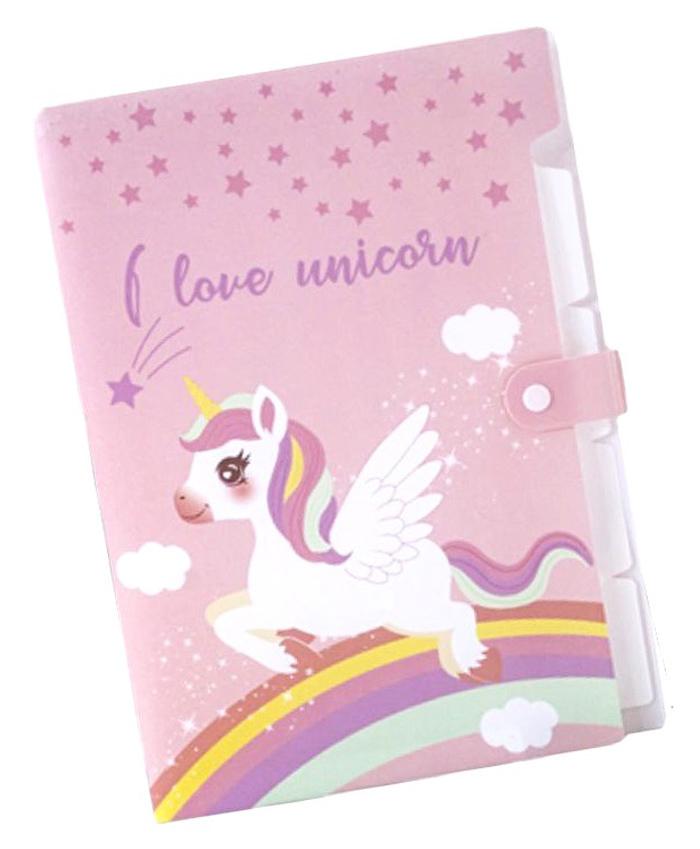 FunBlast Unicorn Theme File Folder with 6 Pockets  Pink-picture-14