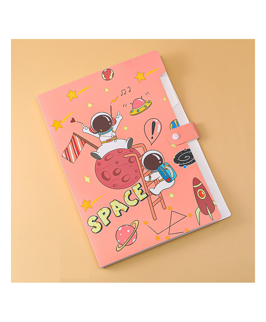 FunBlast Astronaut Space Theme File Folder with 6 Pockets  Peach-image-36