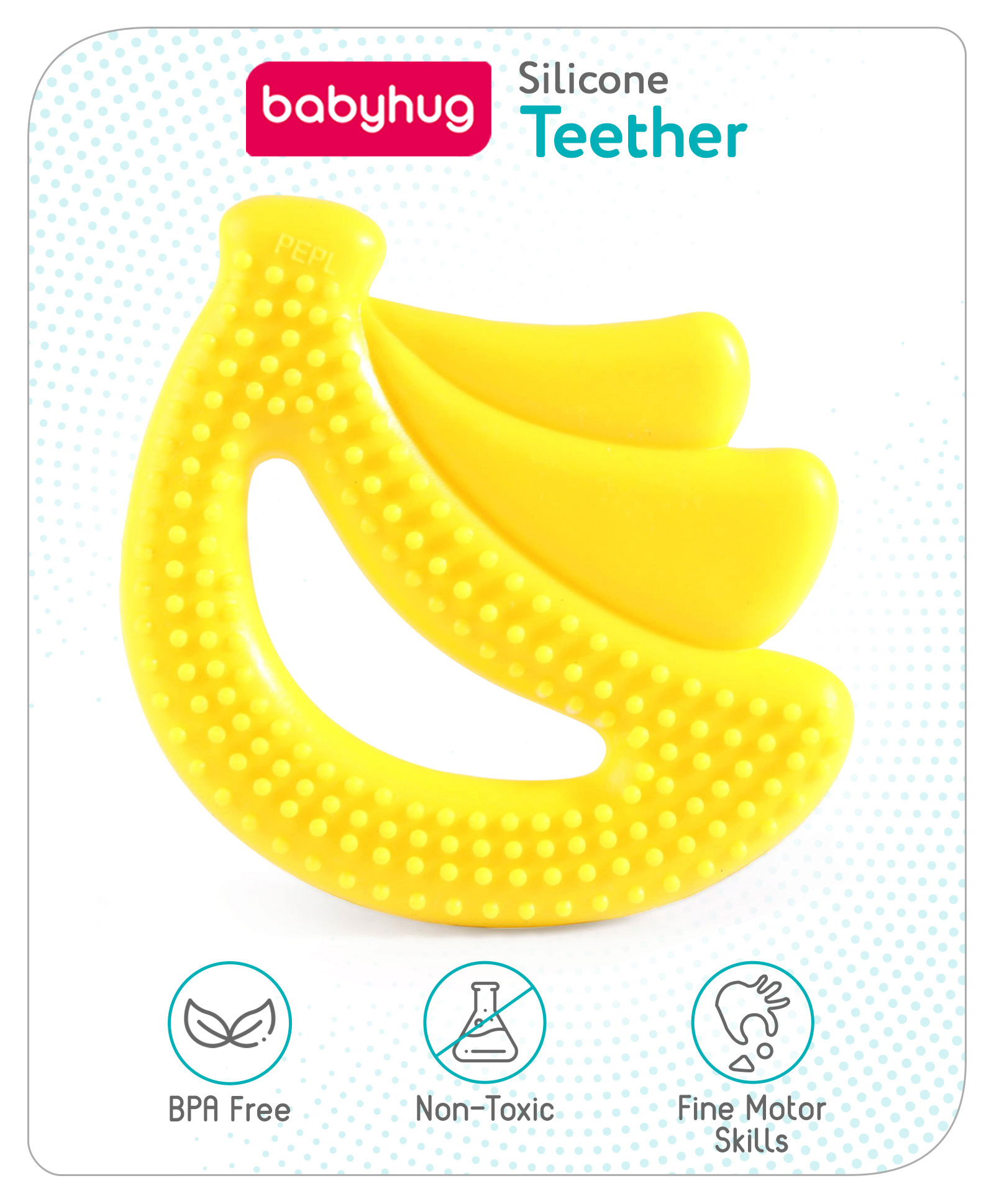 Babyhug  Banana Shaped Silicone Teether - Yellow
