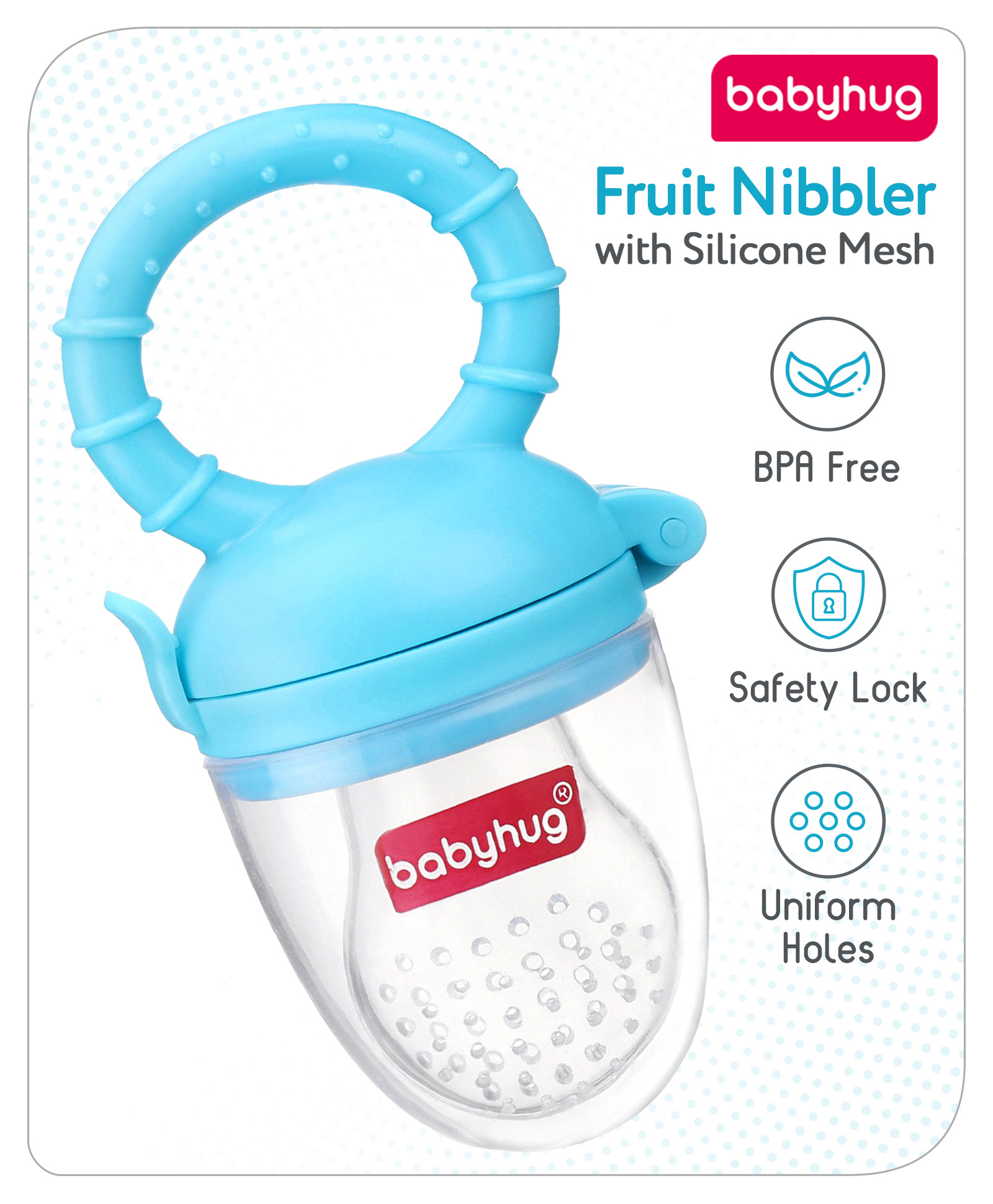 Babyhug Silicone Fruit and Food Nibbler - Blue
