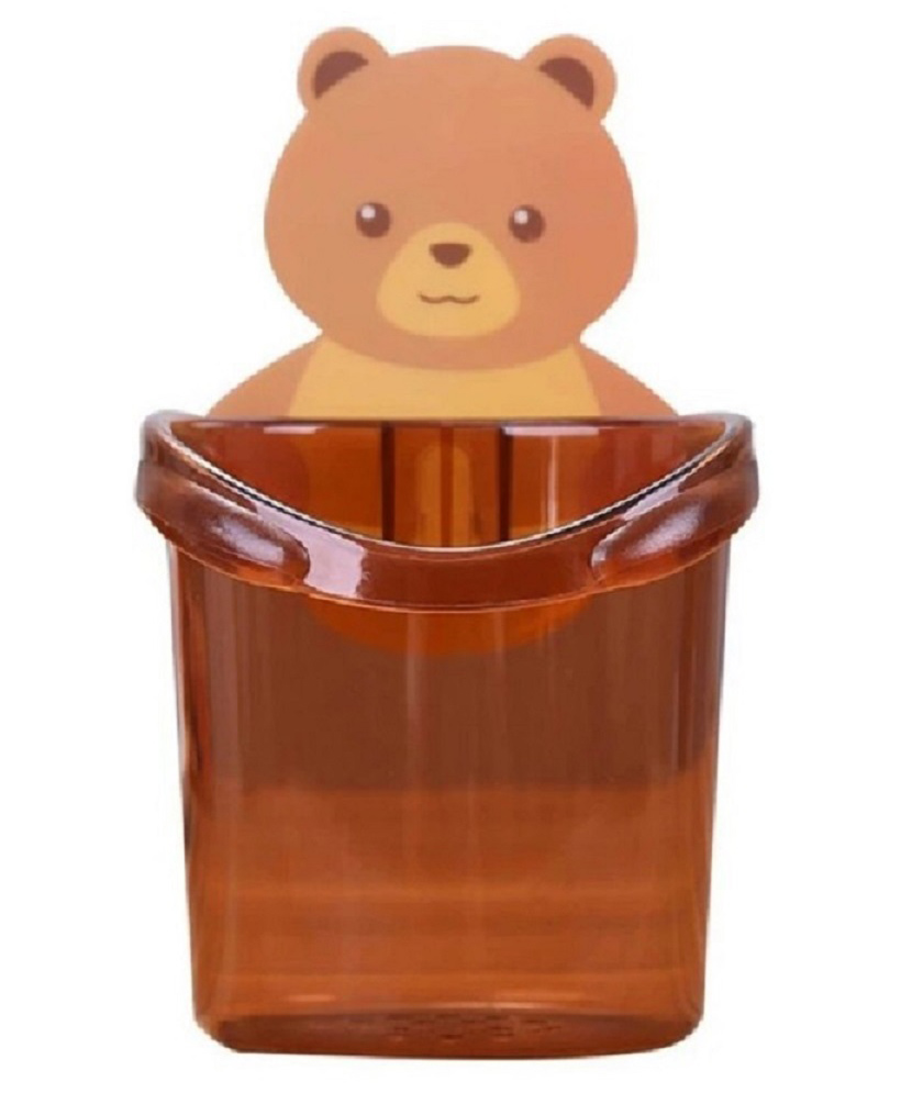 Ortis Toothbrush Holder Shelf Wall Mounted with Self Adhesive Teddy Bear Magic Sticker - Multicolour-picture-48