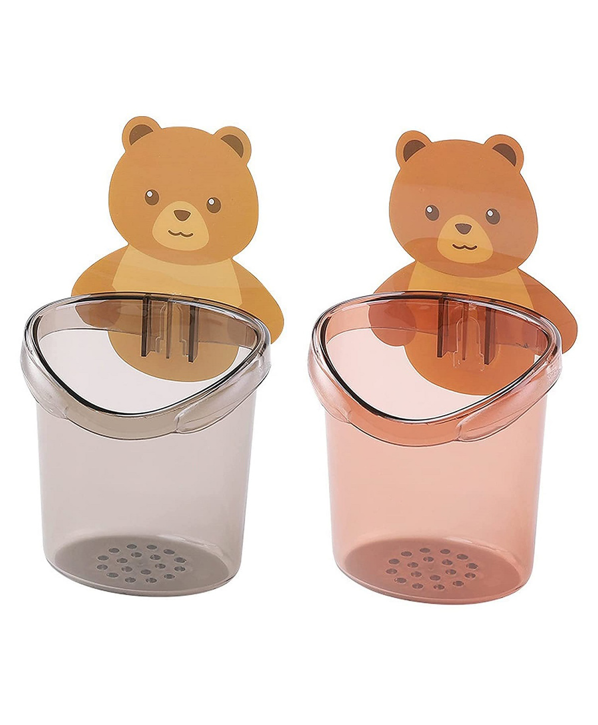 Ortis Toothbrush Holder Shelf Wall Mounted with Self Adhesive Teddy Bear Magic Sticker - Pack of 2-picture-22