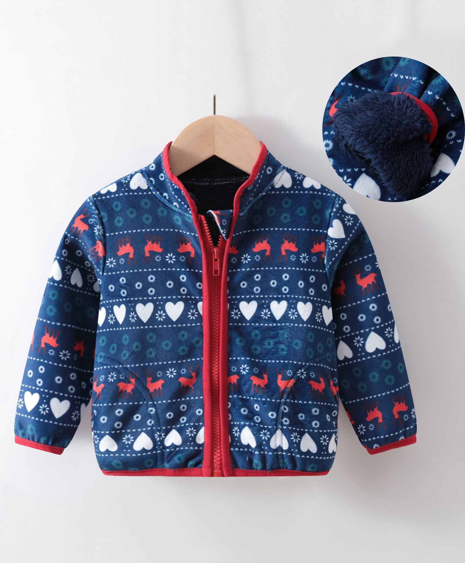 Kookie Kids Full Sleeves Sweatjacket Heart Printed - Navy Blue-image-43