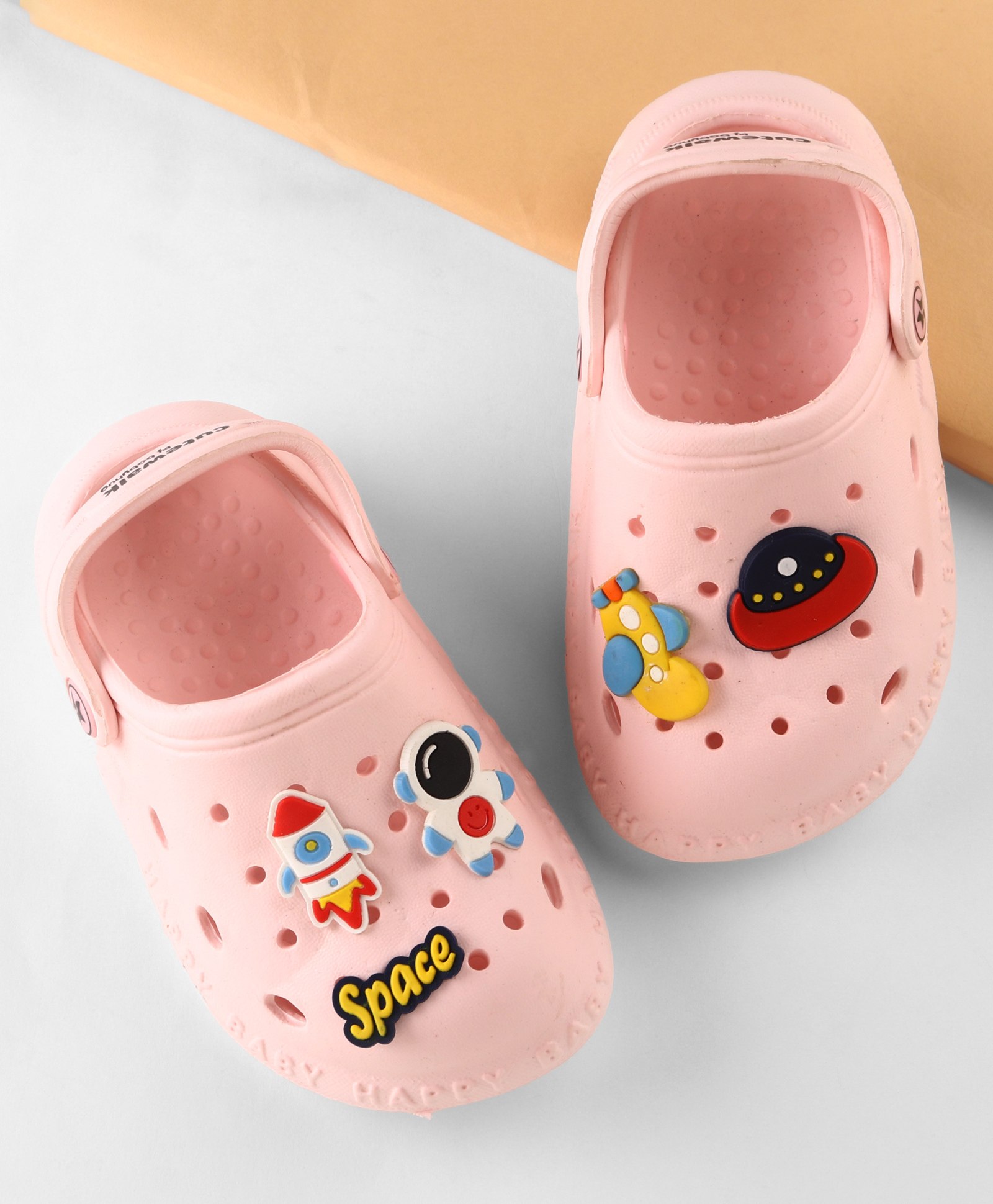 Cute Walk by Babyhug Clogs Space Appliques - Pink-picture-16