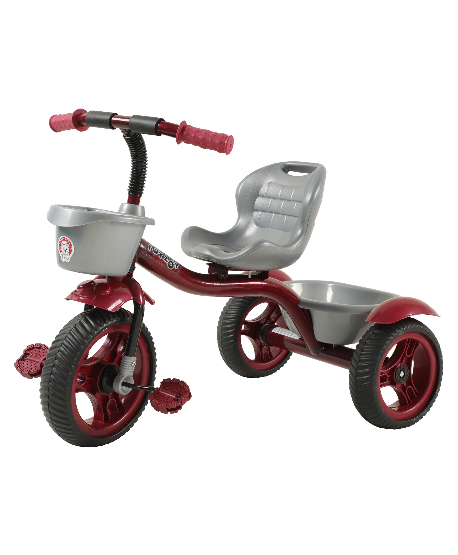 JoyRide Crazy Pro Baby Trike Tricycle With Dual Storage Basket - Maroon-image-29
