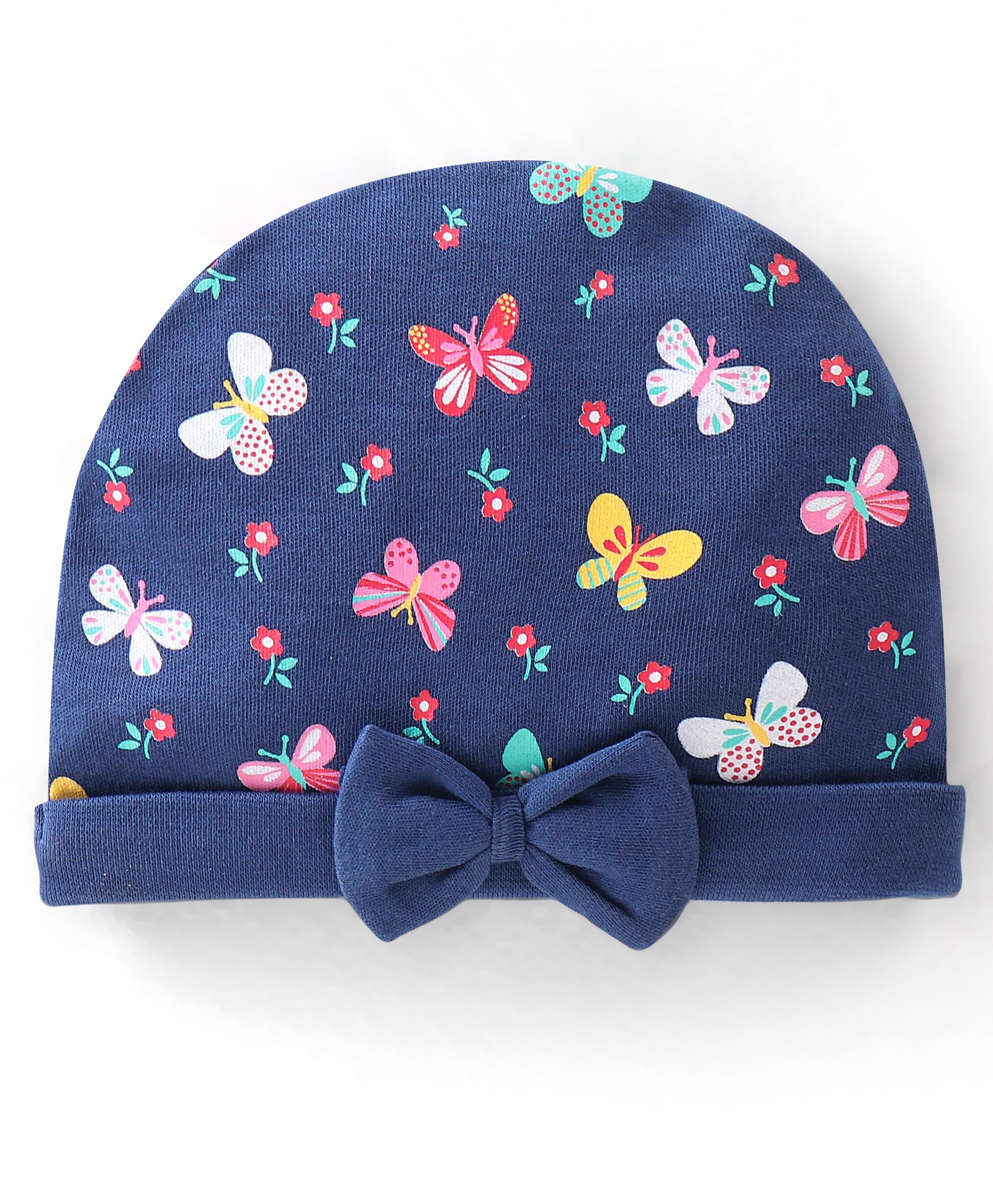 Babyhug 100% Cotton Cap Butterfly Printed Navy Blue - Diameter 13 cm-image-10